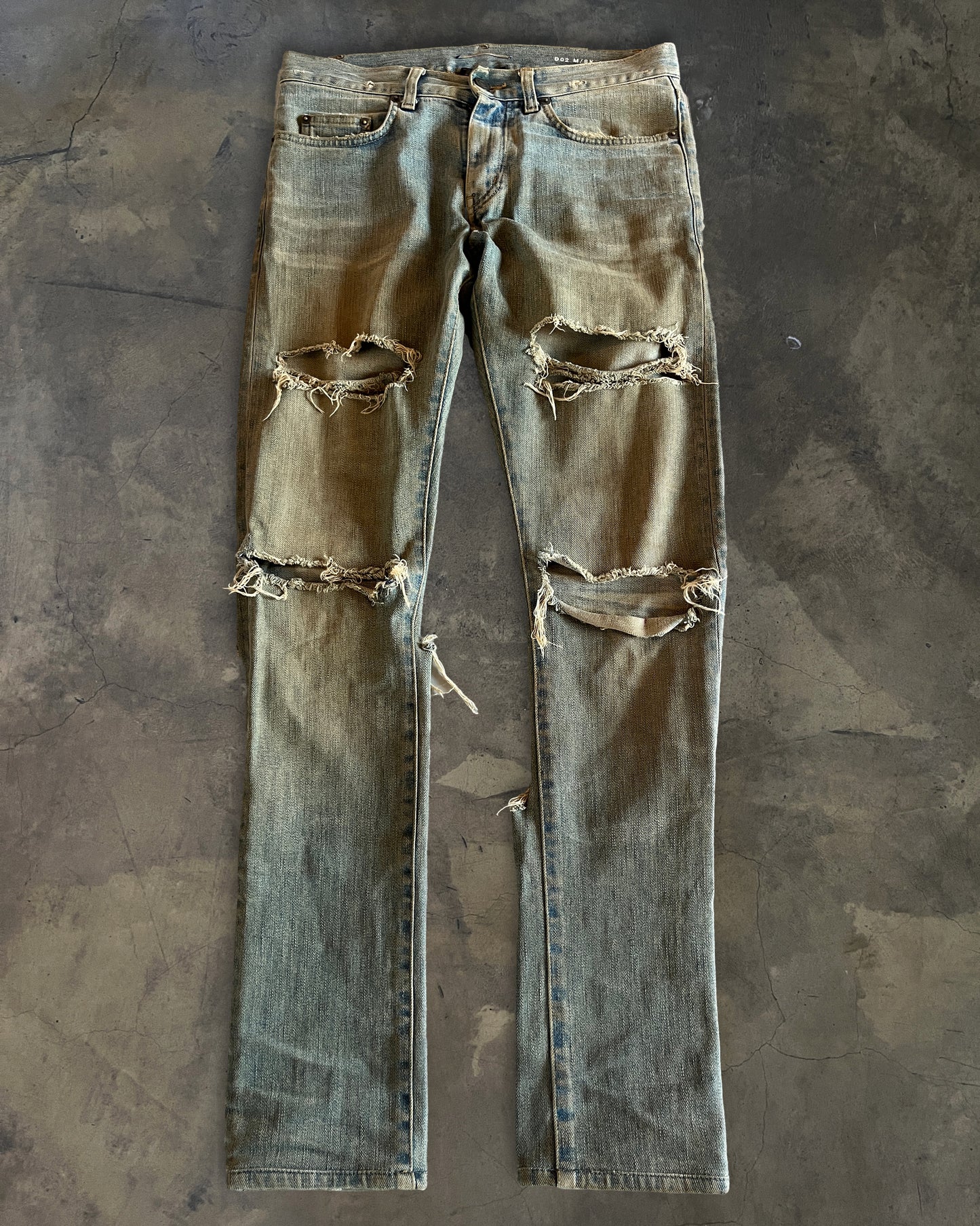 SAINT LAURENT PARIS SS2015 BACK RIP DENIM