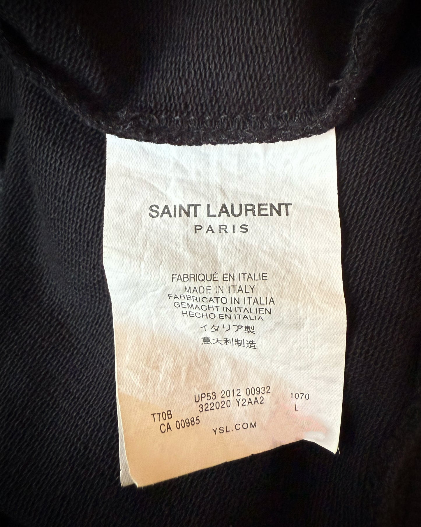 SAINT LAURENT PARIS FW2013 ZIPPER SWEATSHIRT