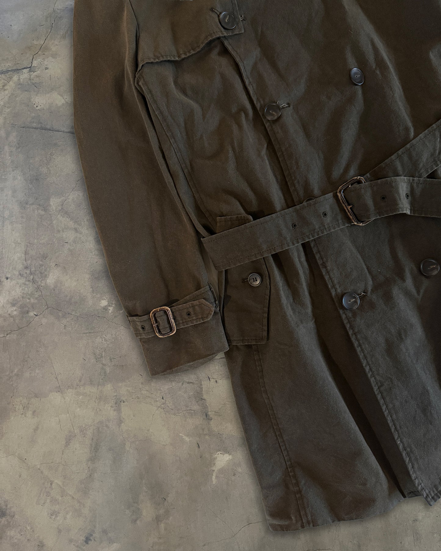 VERONIQUE BRANQUINHO CHARCOAL DOUBLE BREASTED TRENCH COAT