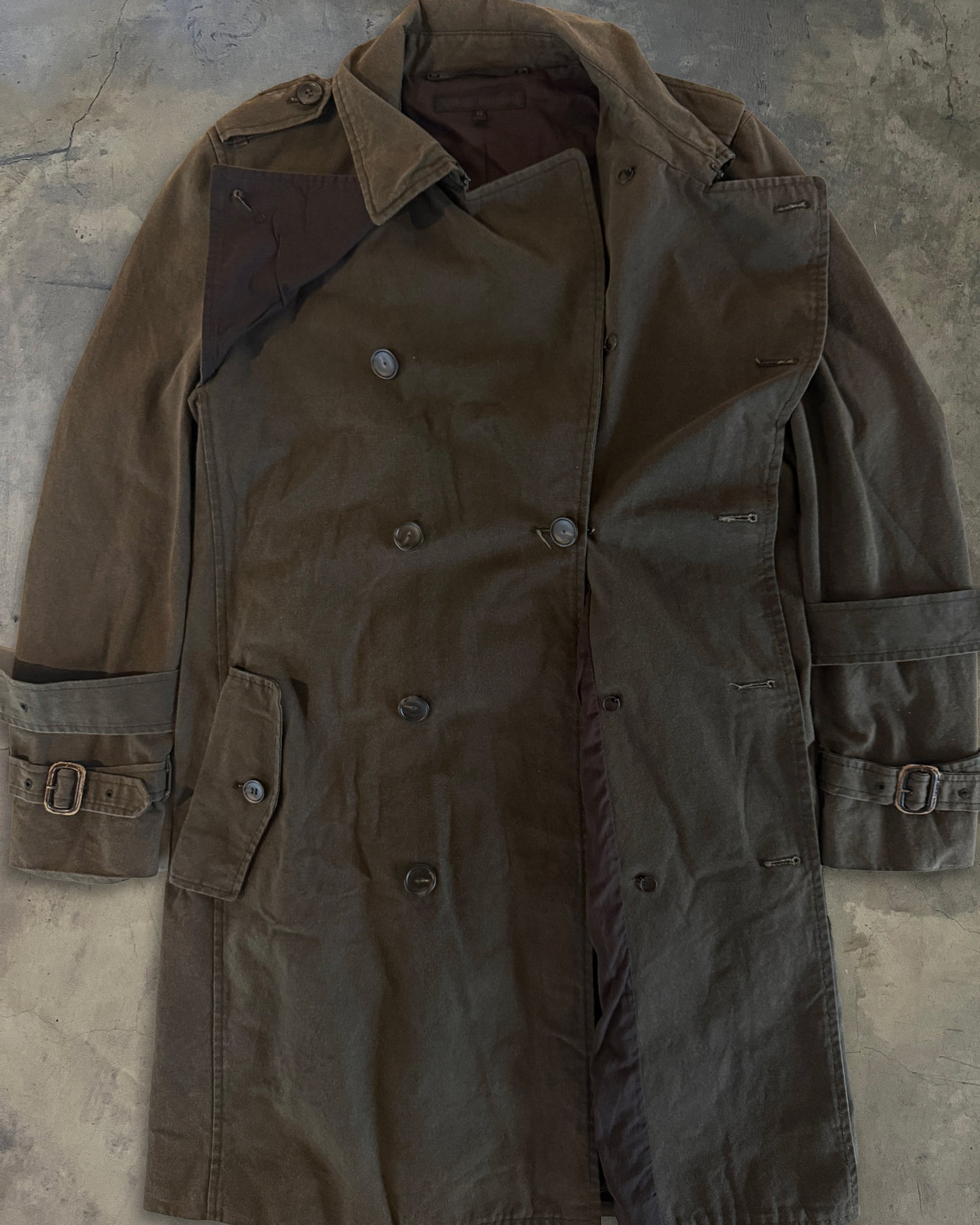 VERONIQUE BRANQUINHO CHARCOAL DOUBLE BREASTED TRENCH COAT