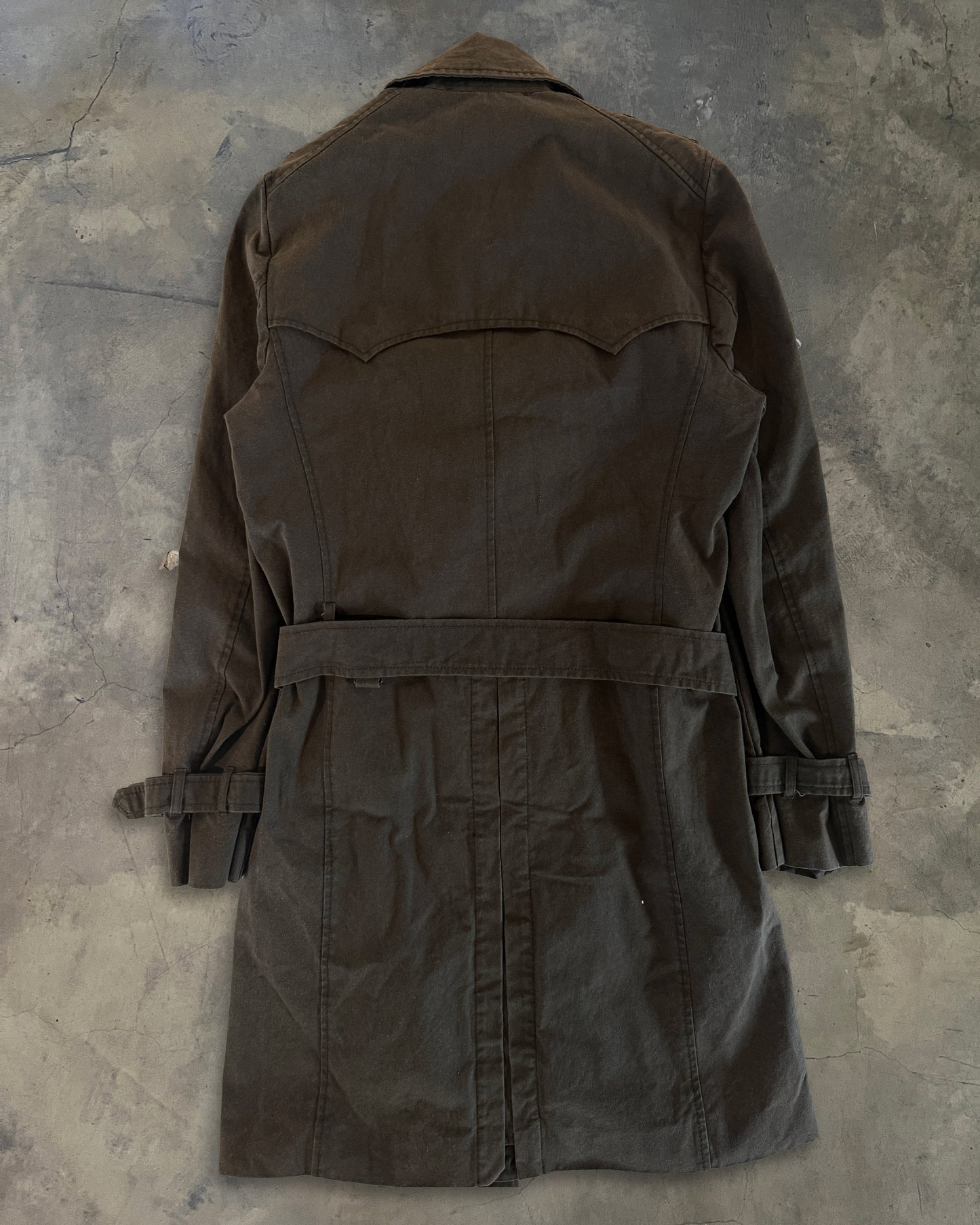VERONIQUE BRANQUINHO CHARCOAL DOUBLE BREASTED TRENCH COAT