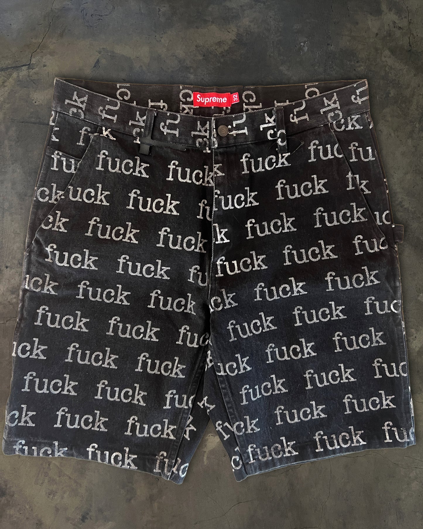 SUPREME SS2013 FUCK DENIM SHORTS
