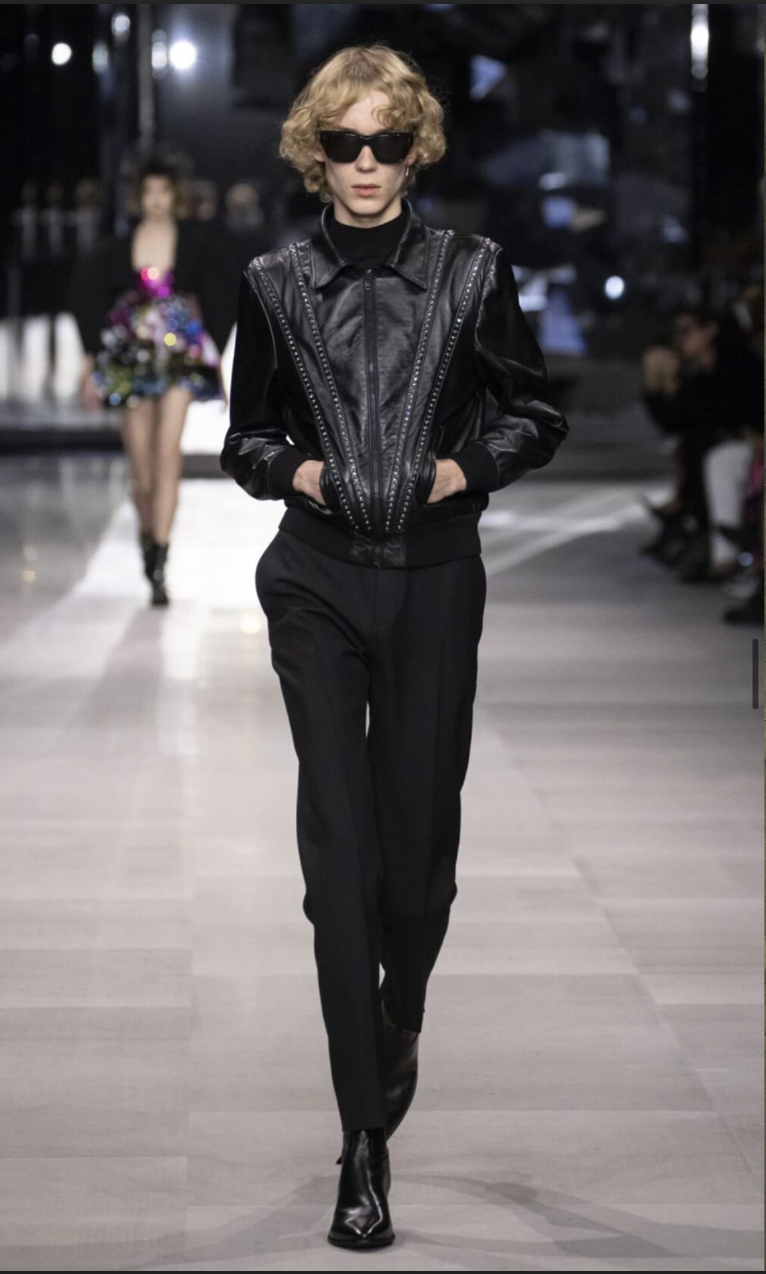 CELINE SS2019 RUNWAY BEJEWELLED LEATHER JACKET