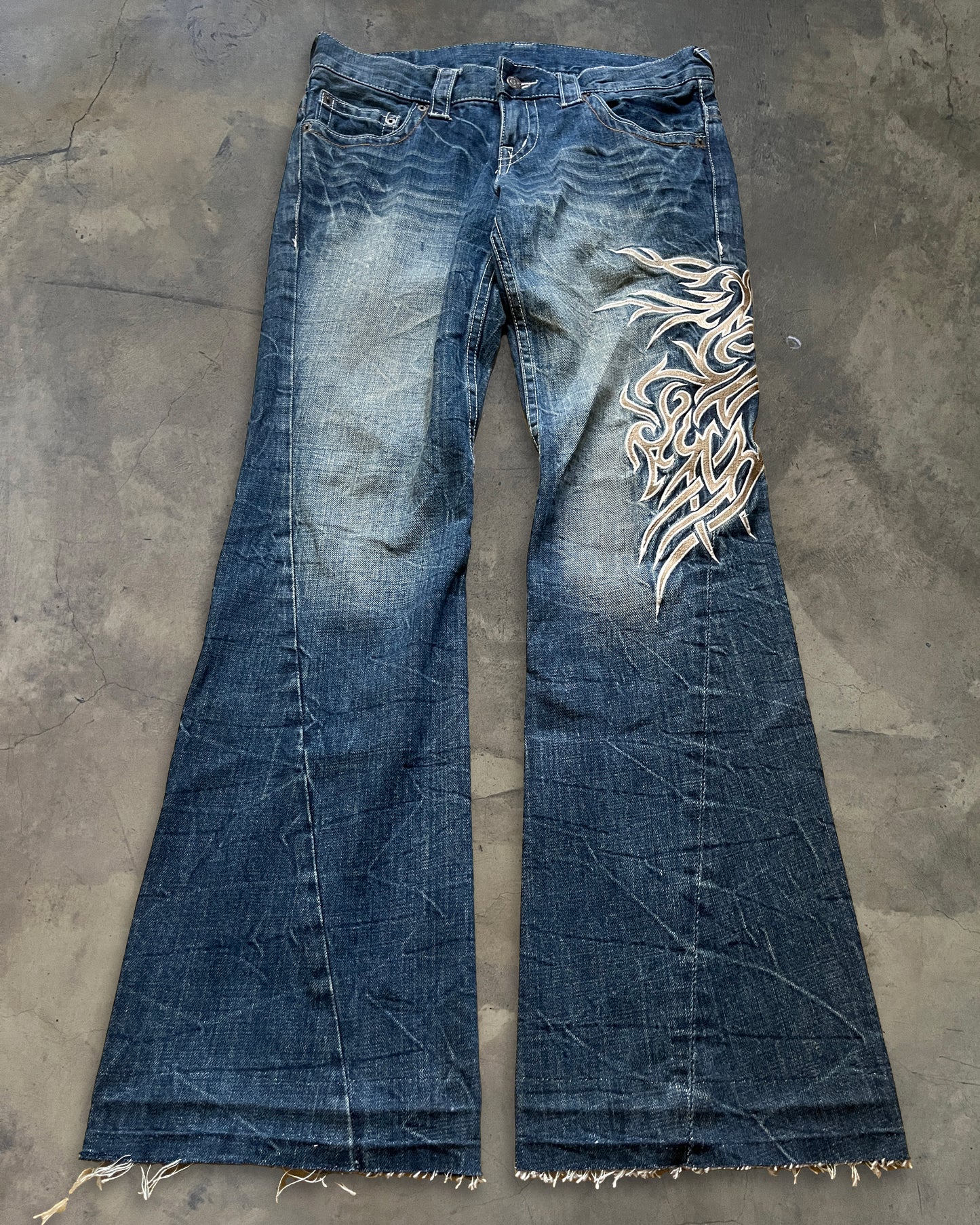 TORNADO MART TRIBAL EMBROIDERY DENIM