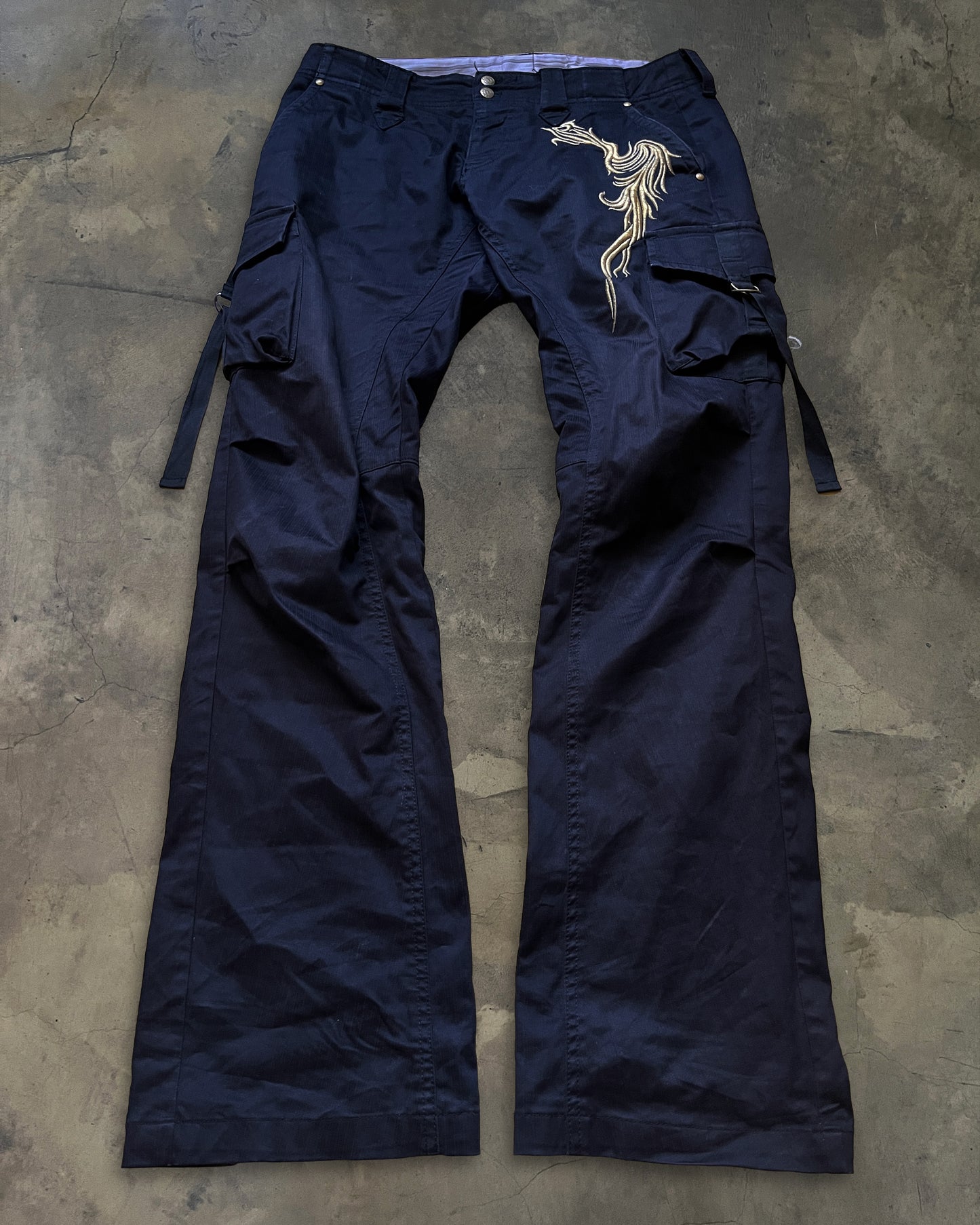 TORNADO MART TRIBAL EMBROIDERED BLACK CARGO