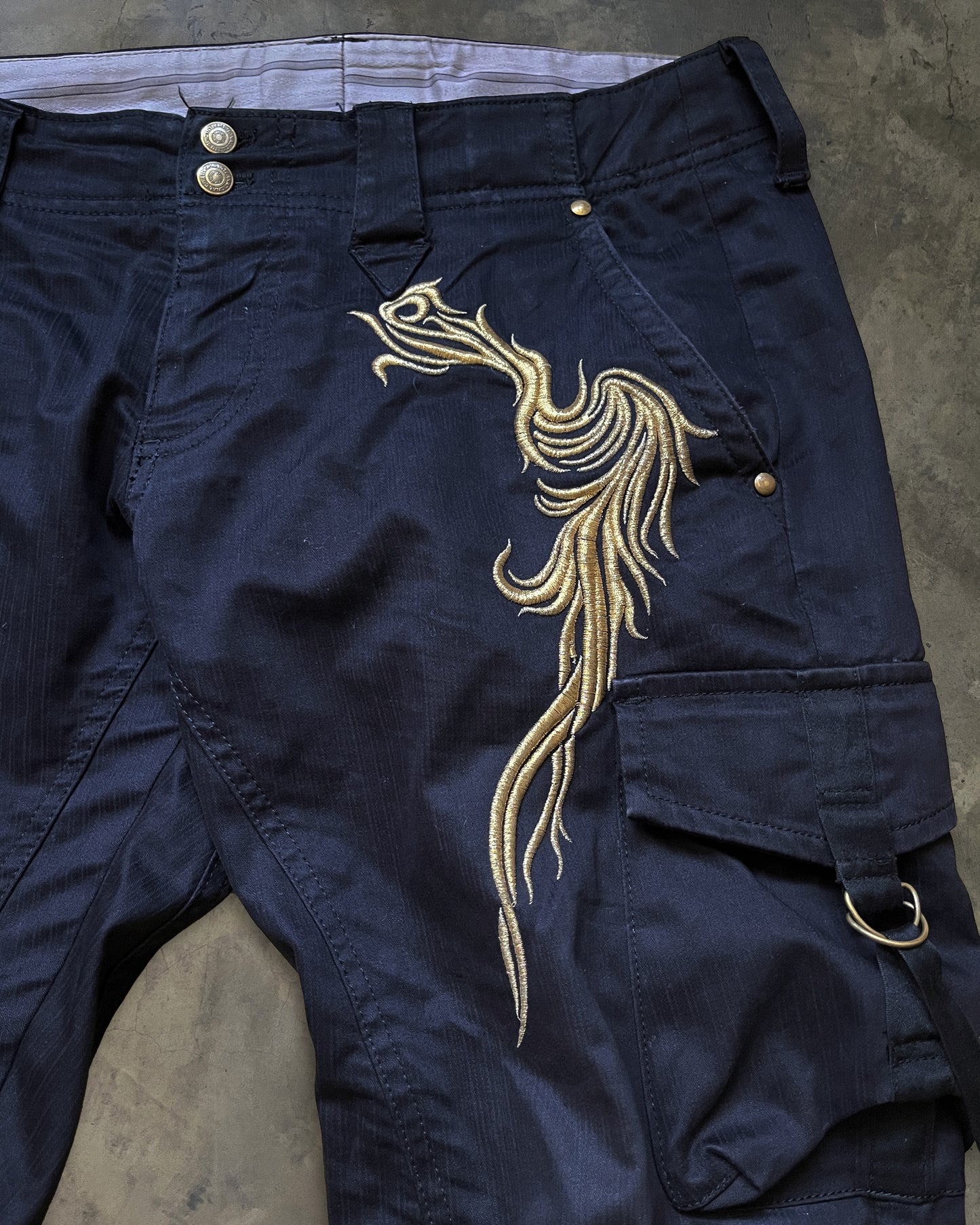 TORNADO MART TRIBAL EMBROIDERED BLACK CARGO