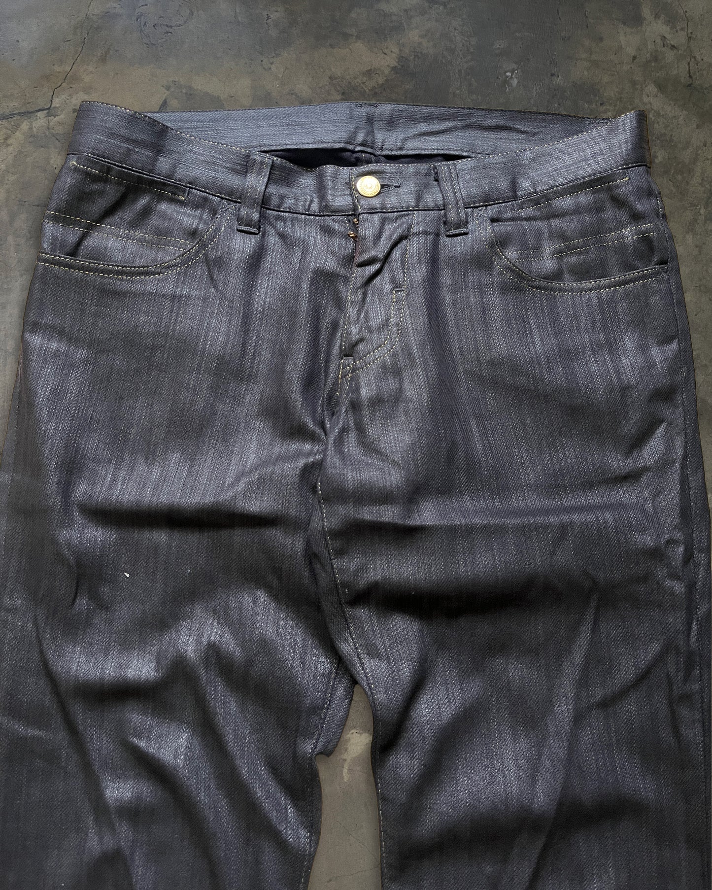 TORNADO MART BLACK WAXED DENIM