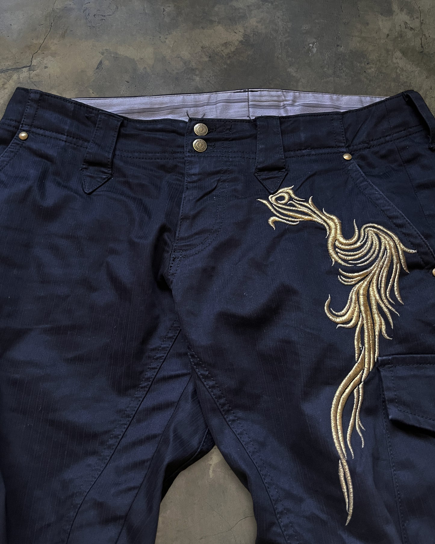 TORNADO MART TRIBAL EMBROIDERED BLACK CARGO