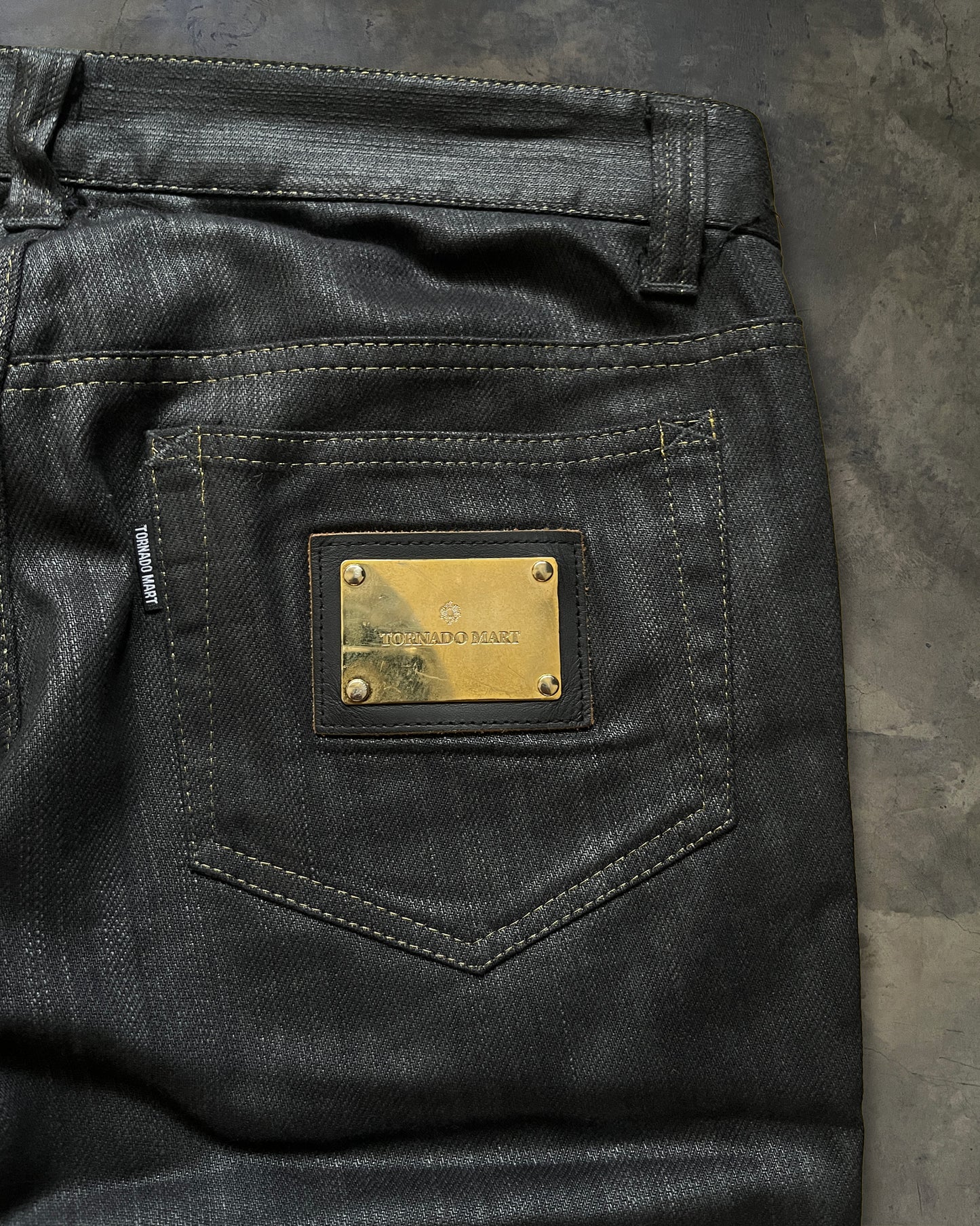 TORNADO MART BLACK WAXED DENIM