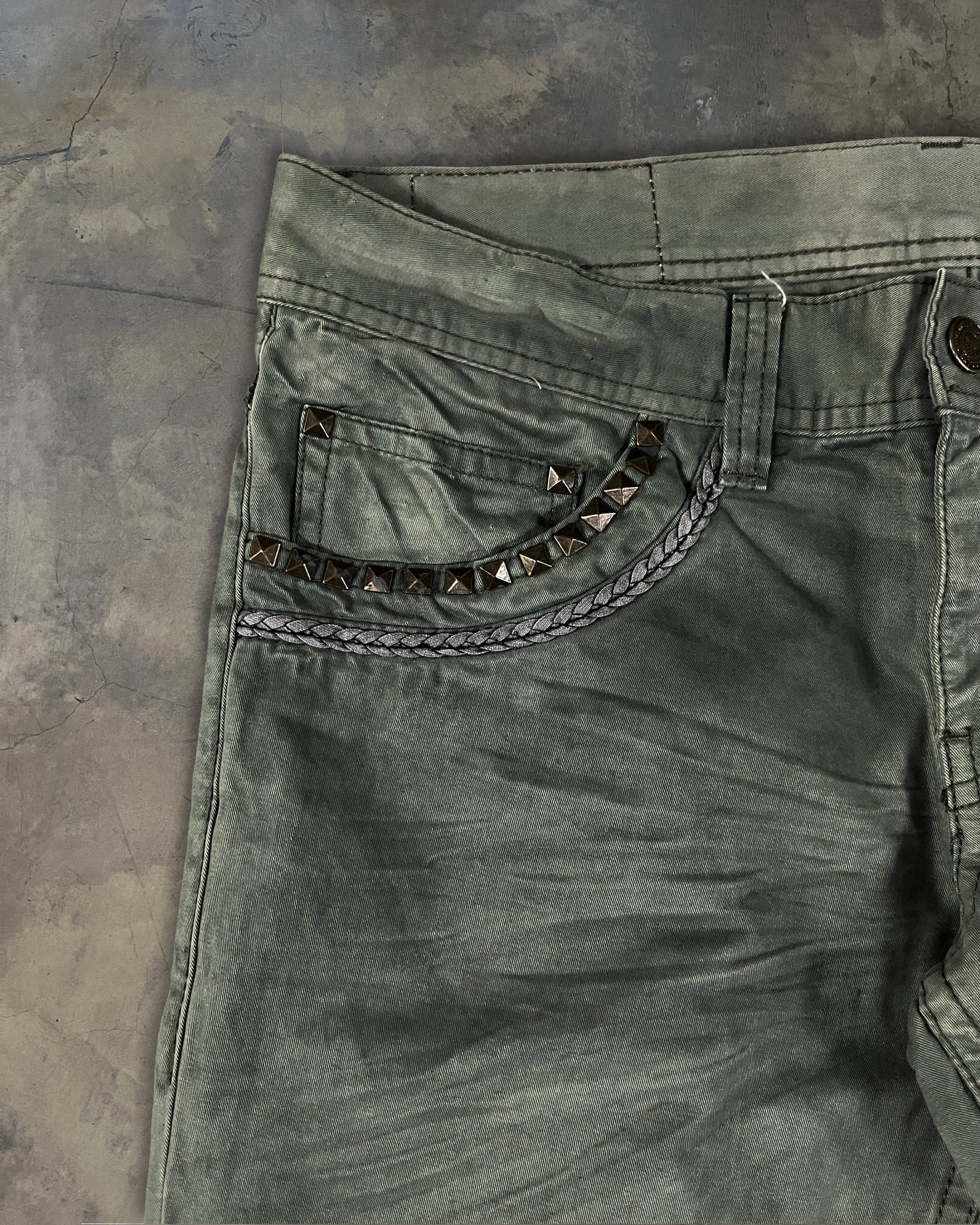 TORNADO MART STUDDED ASH WASH PANTS ★★★