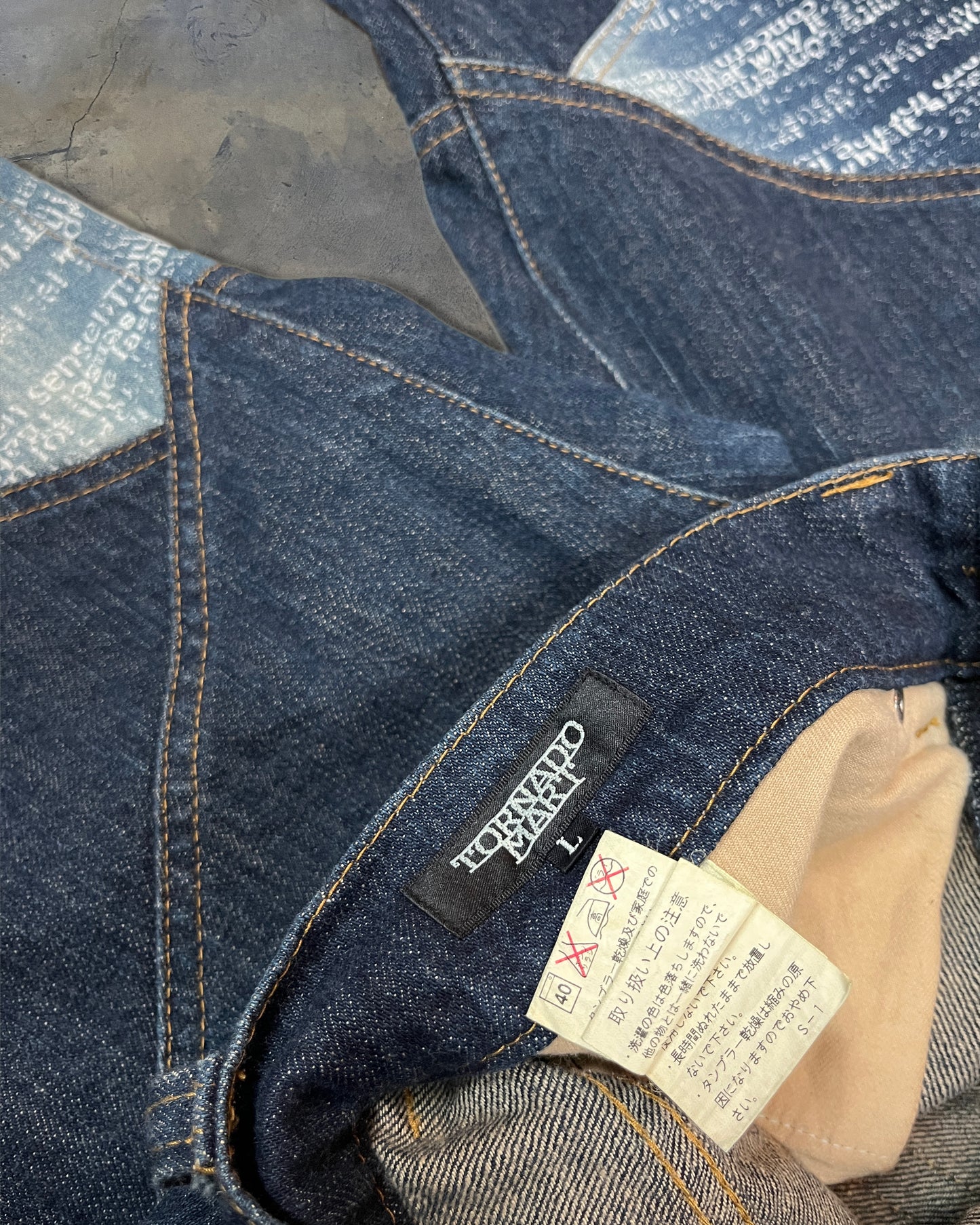 TORNADO MART PANELLED POEM JEANS