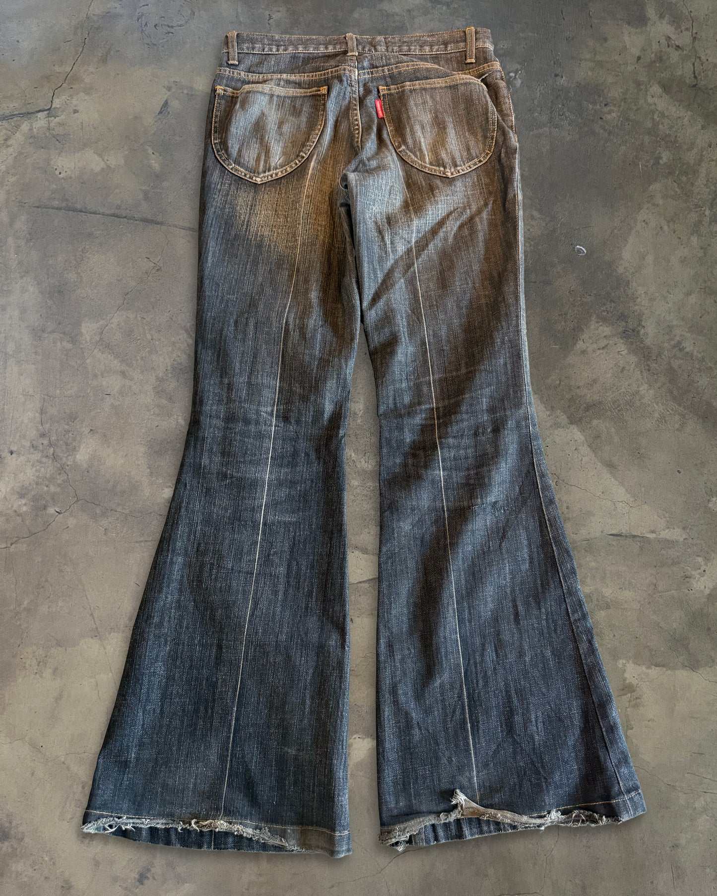 TORNADO MART FADED FLARED JEANS