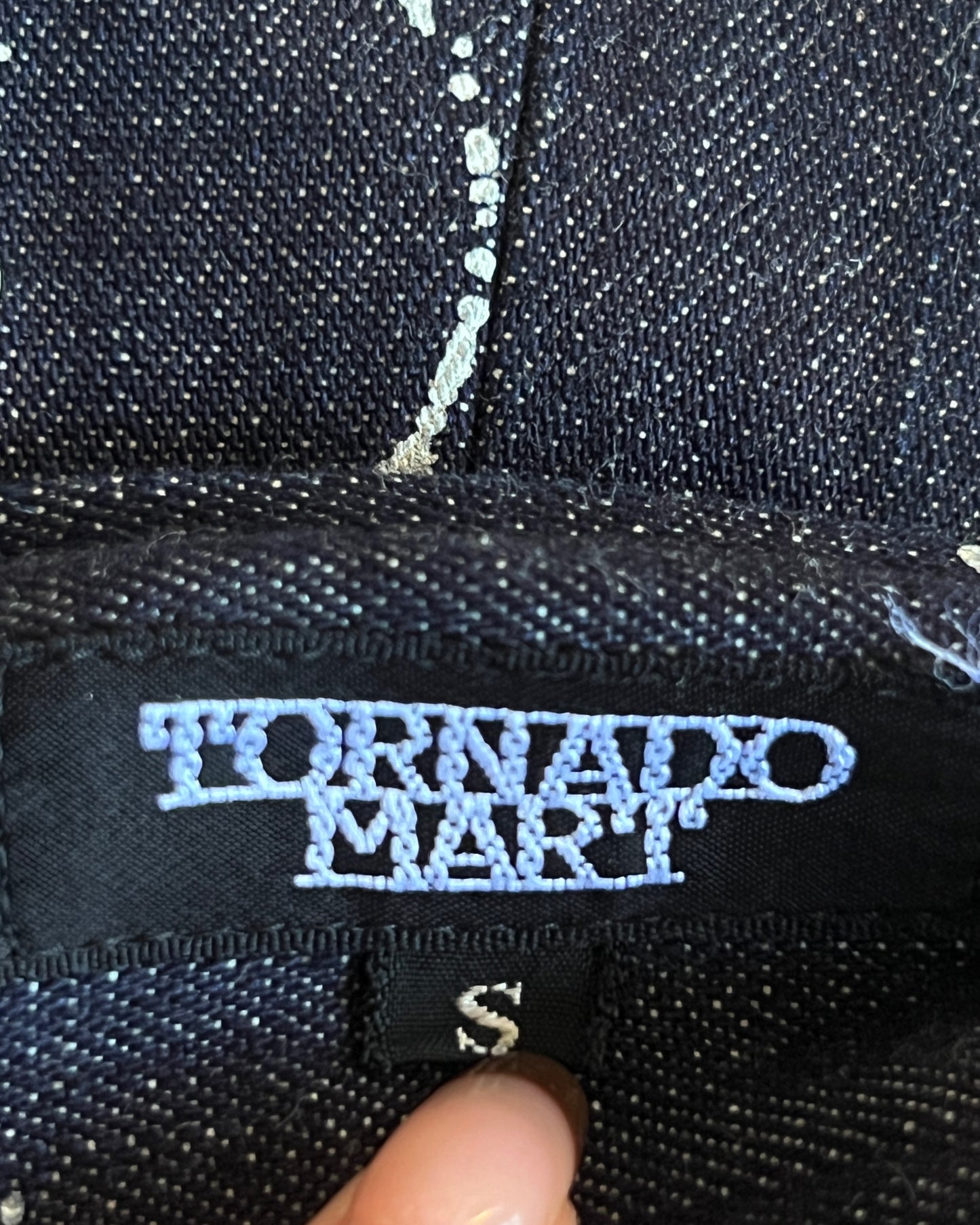 TORNADO MART SPLATTER BLEACH FLARED DENIM