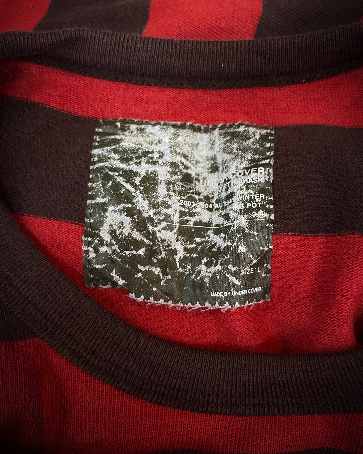 UNDERCOVER AW2004 "MELTING POT" STRIPED TEE