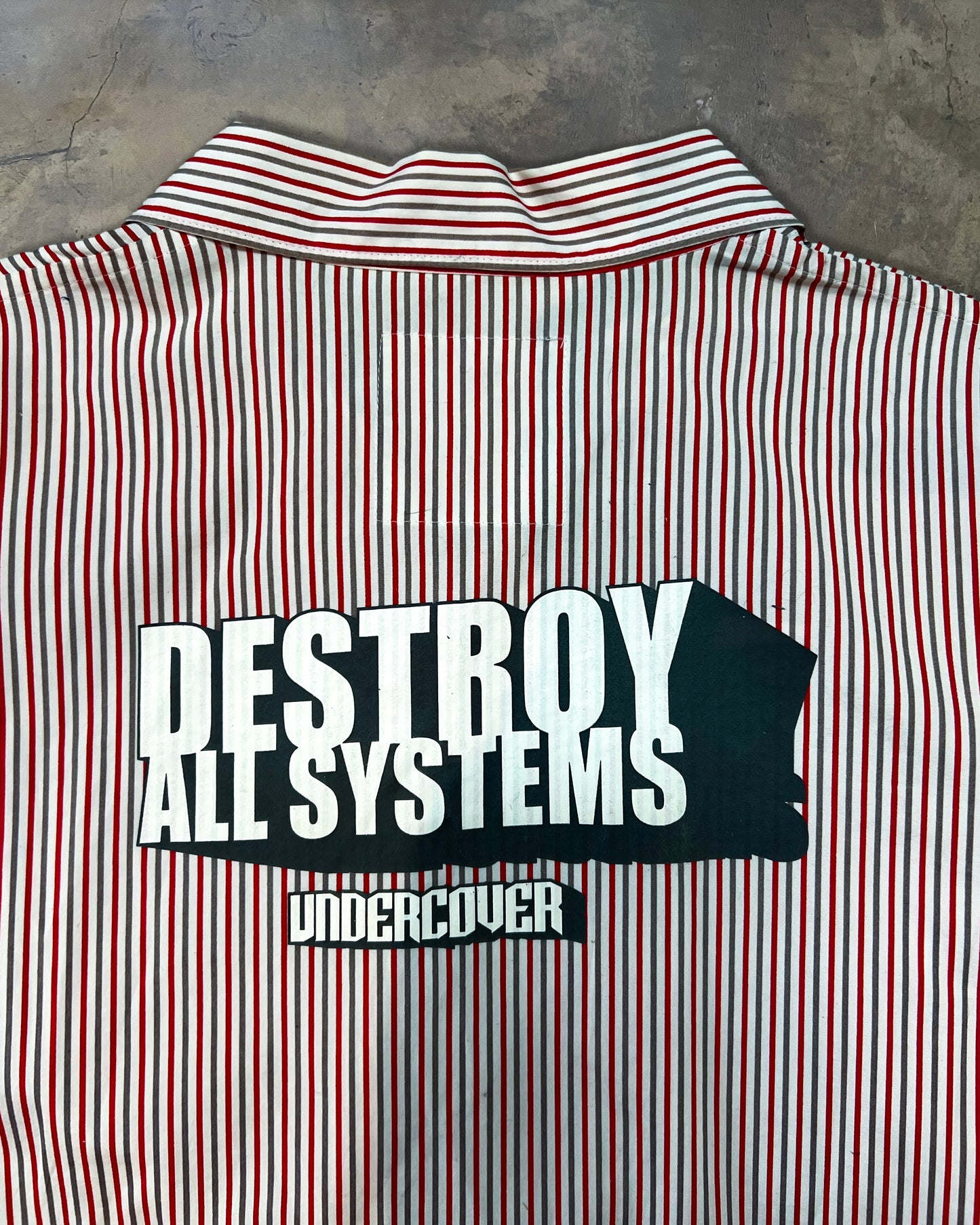 UNDERCOVER AW2000 "MELTING POT" DESTROY ALL SYSTEMS BUTTON UP
