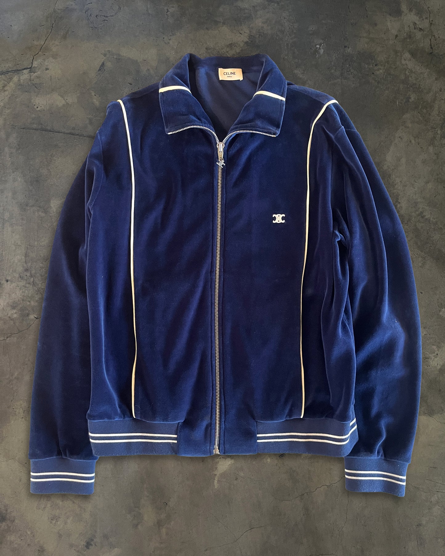 CELINE SS2020 RUNWAY VELOUR TRACK JACKET