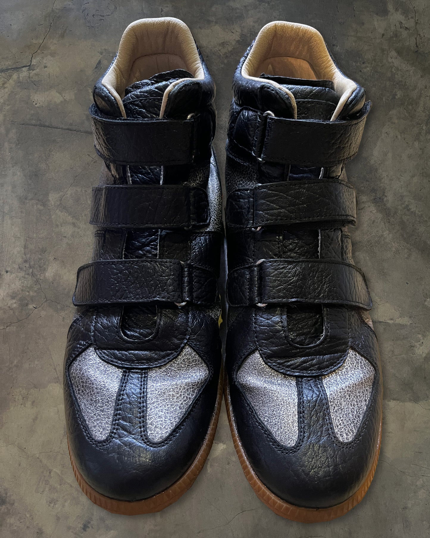 MAISON MARGIELA FW2014 "METALLIC CRACKLE" VELCRO GAT
