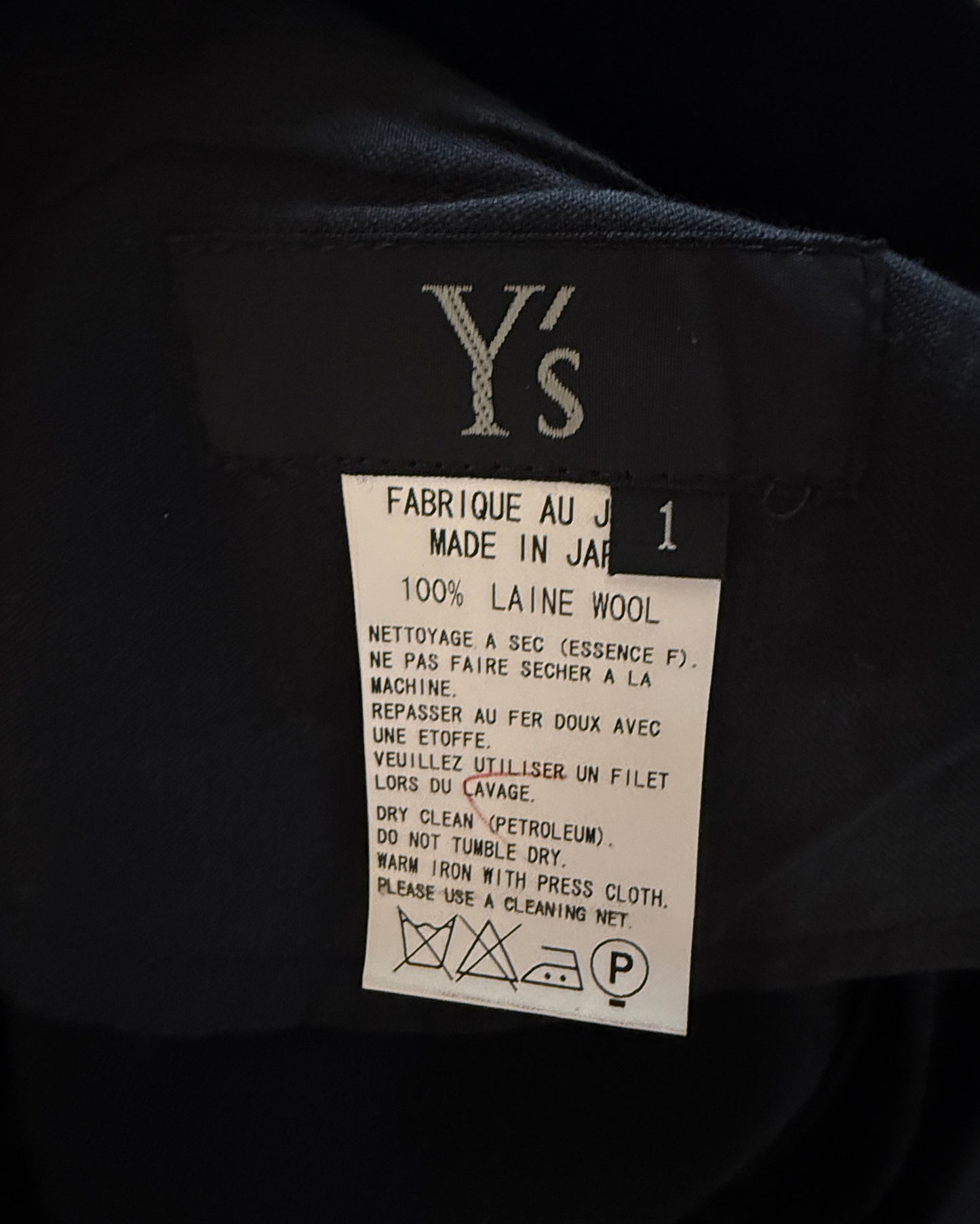 Y's AW2010 NUMBER 4 PRINT WOOL PANT