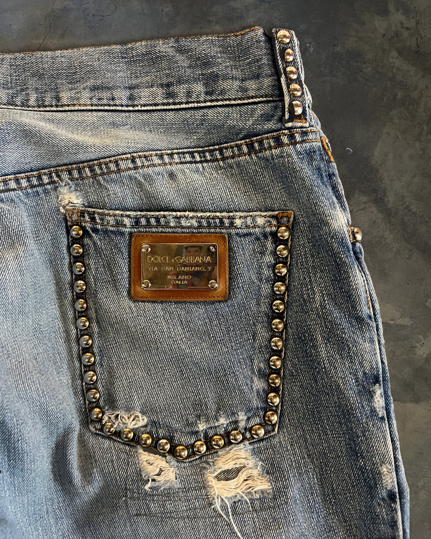 DOLCE GABBANA 2000'S STUDDED JEANS