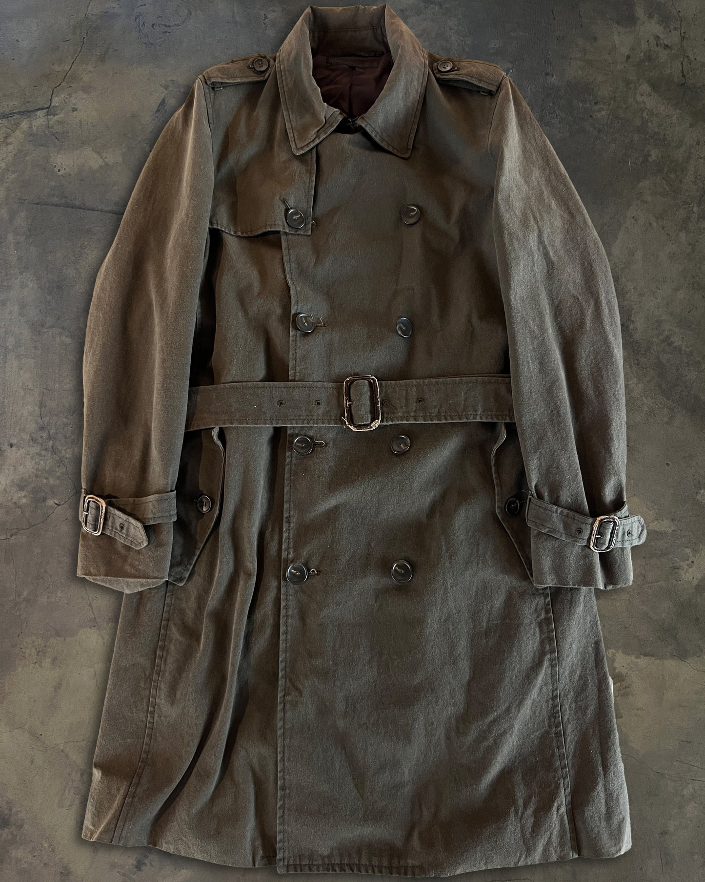 VERONIQUE BRANQUINHO CHARCOAL DOUBLE BREASTED TRENCH COAT