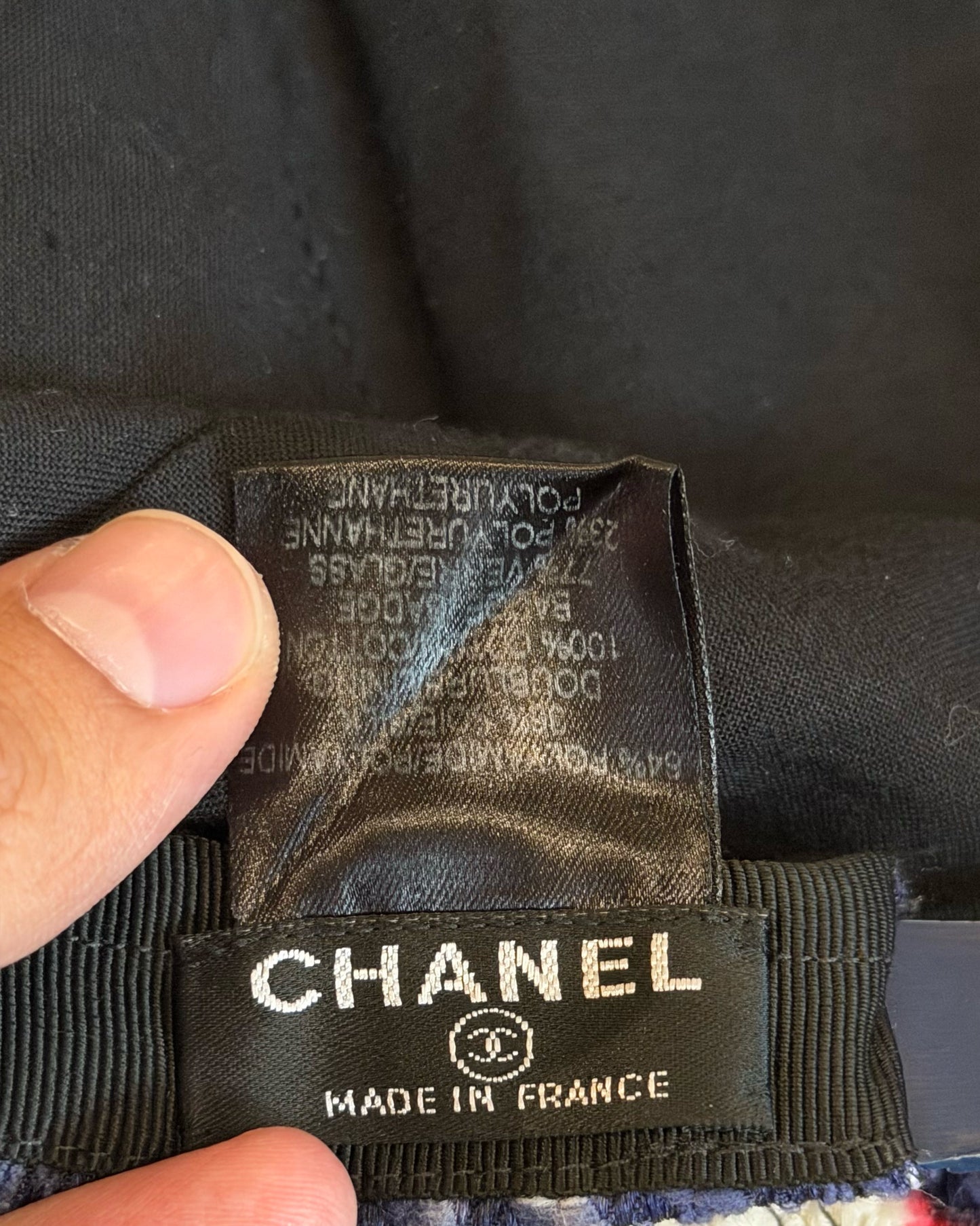 CHANEL 2000'S LOGO APPLIQUÉ FLAT BRIMMED BASEBALL CAP