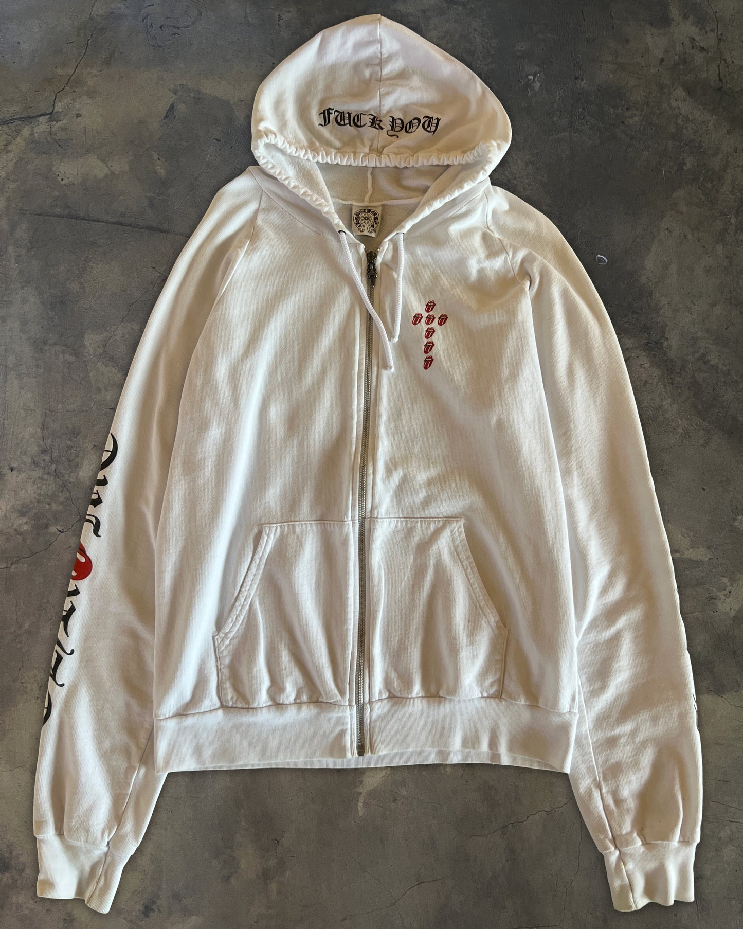 2002 VINTAGE CHROME HEARTS X THE ROLLING STONES ZIP UP HOODIE