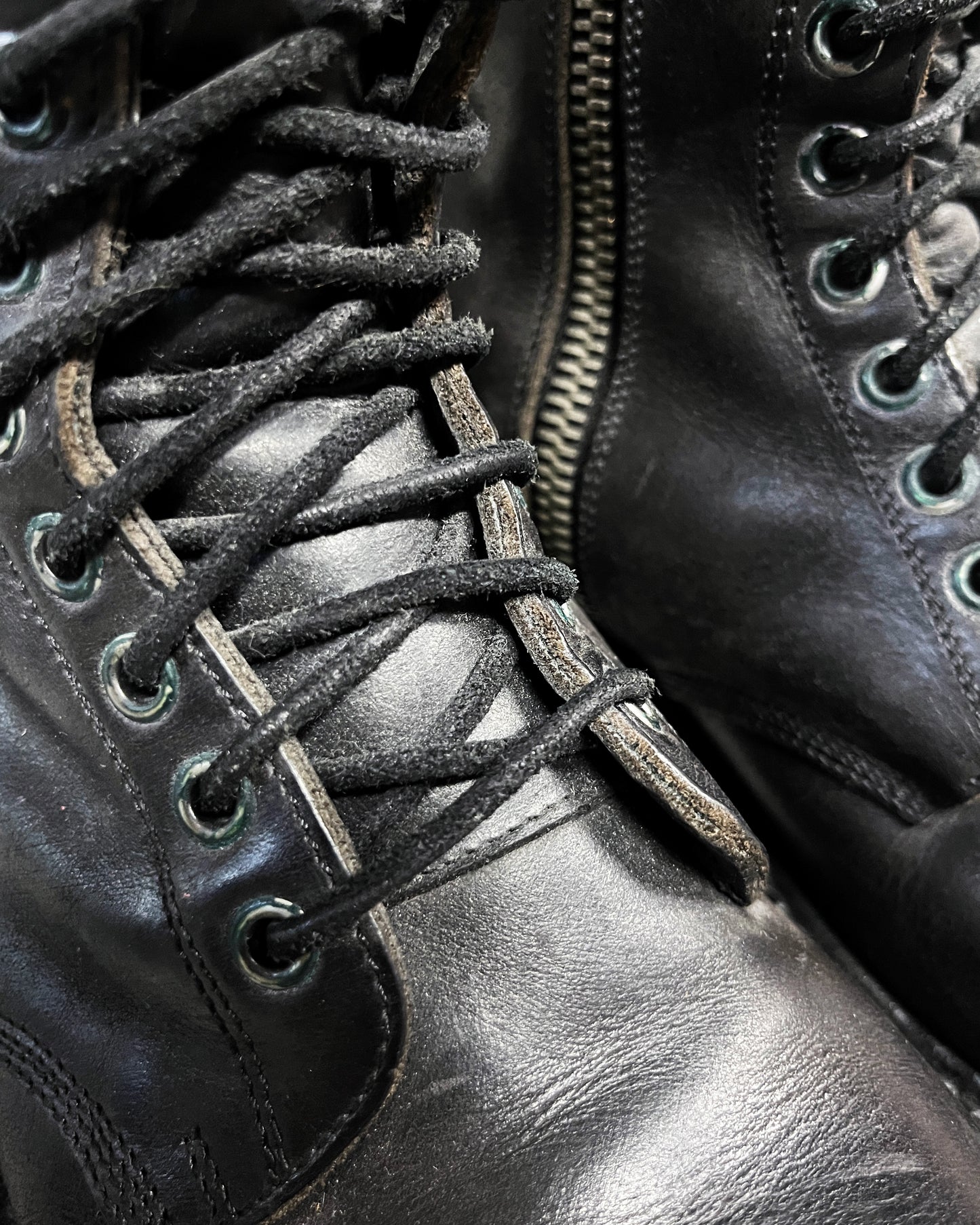 RICK OWENS FW2017 "GLITTER" COMBAT BOOTS