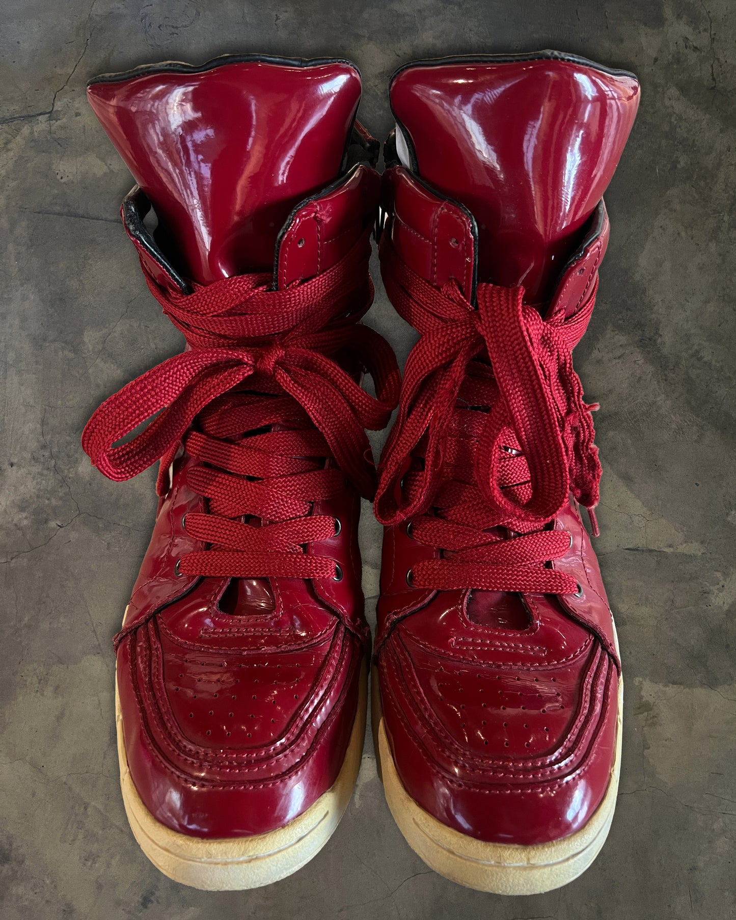 DIET BUTCHER SLIM SKIN PATENT LEATHER HIGH TOPS