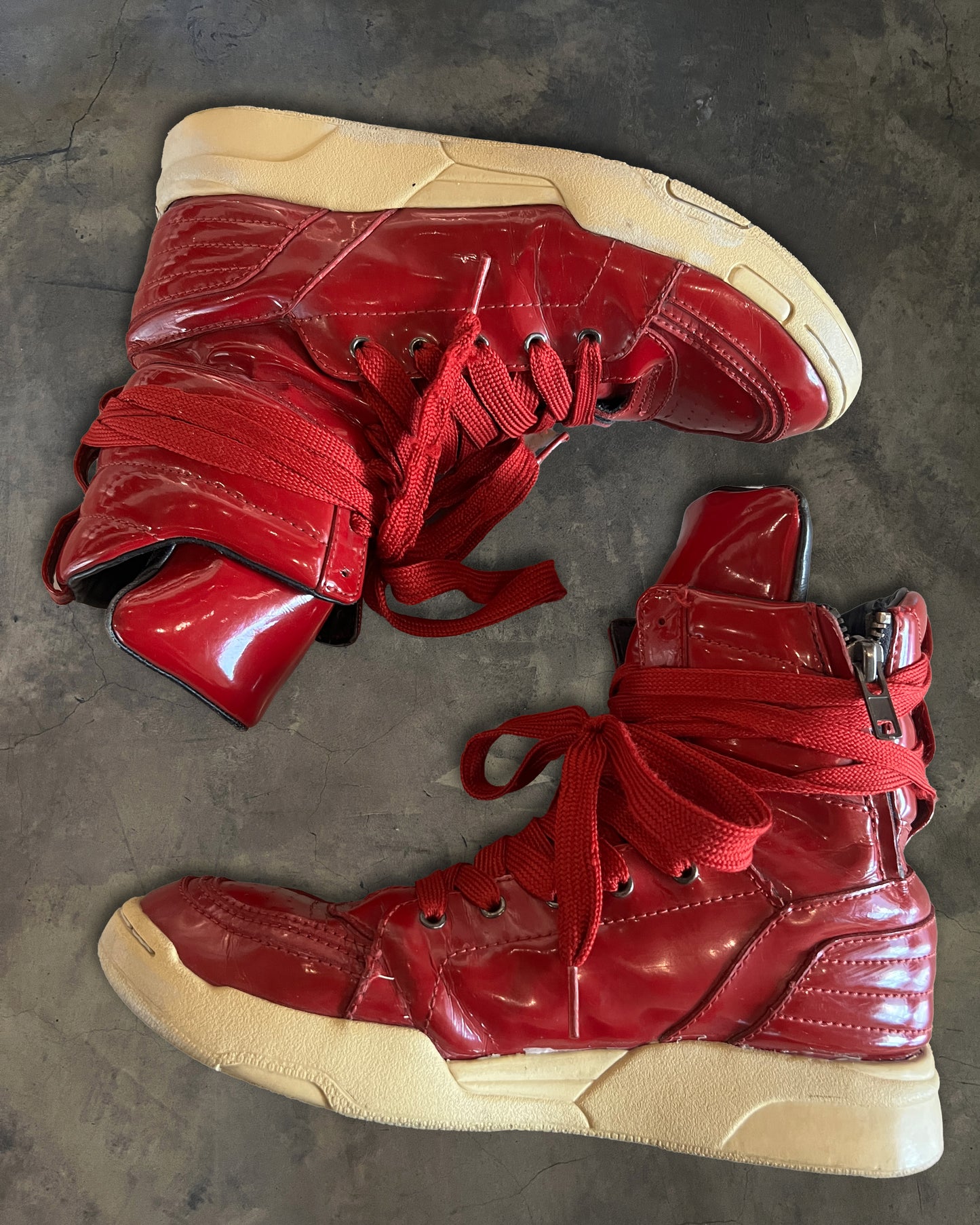 DIET BUTCHER SLIM SKIN PATENT LEATHER HIGH TOPS