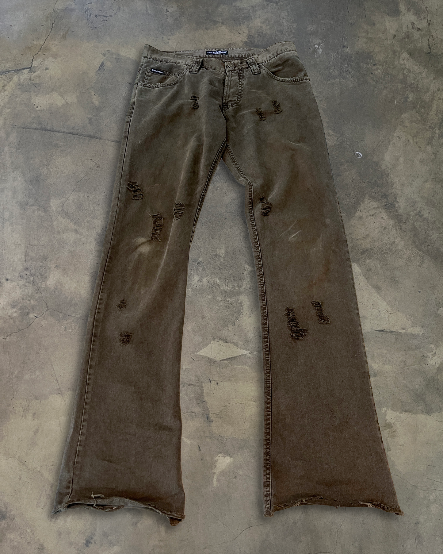 DOLCE GABBANA FLARED CRASH DENIM
