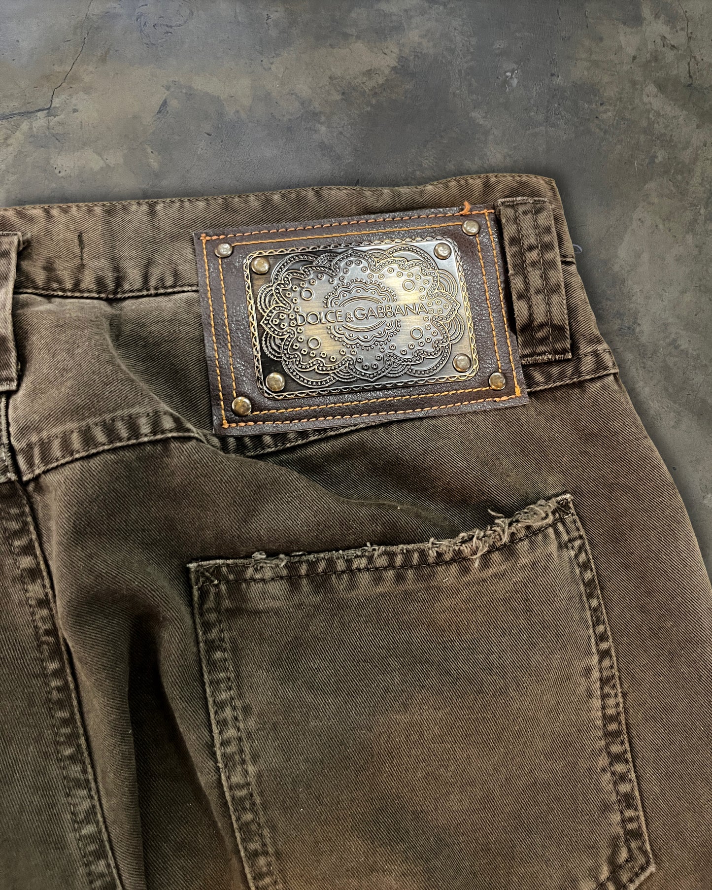 DOLCE GABBANA FLARED CRASH DENIM