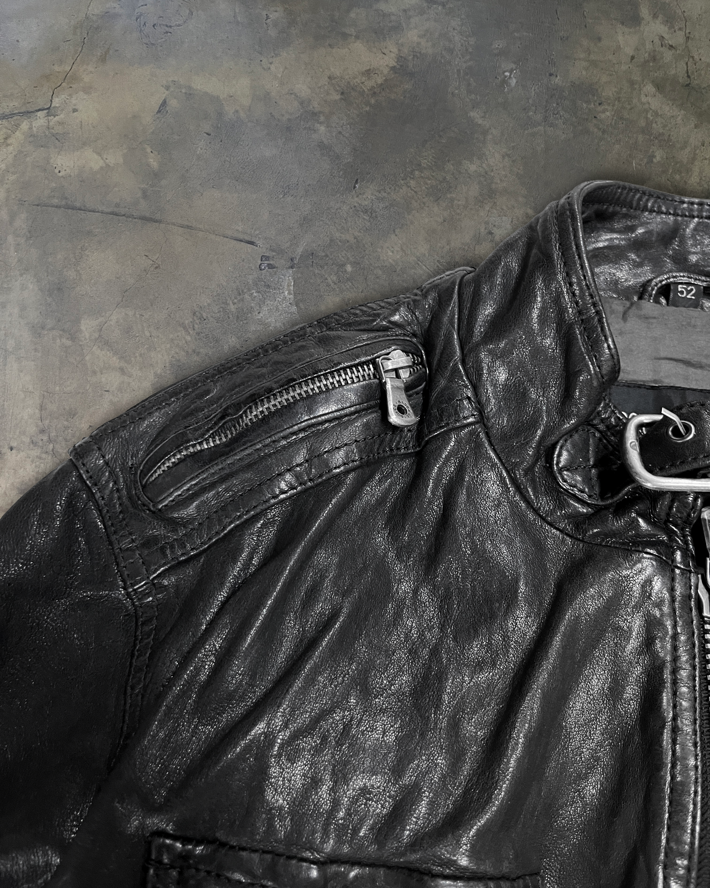 90's DOLCE GABBANA WRINKLED HAMMERED LAMB LEATHER JACKET