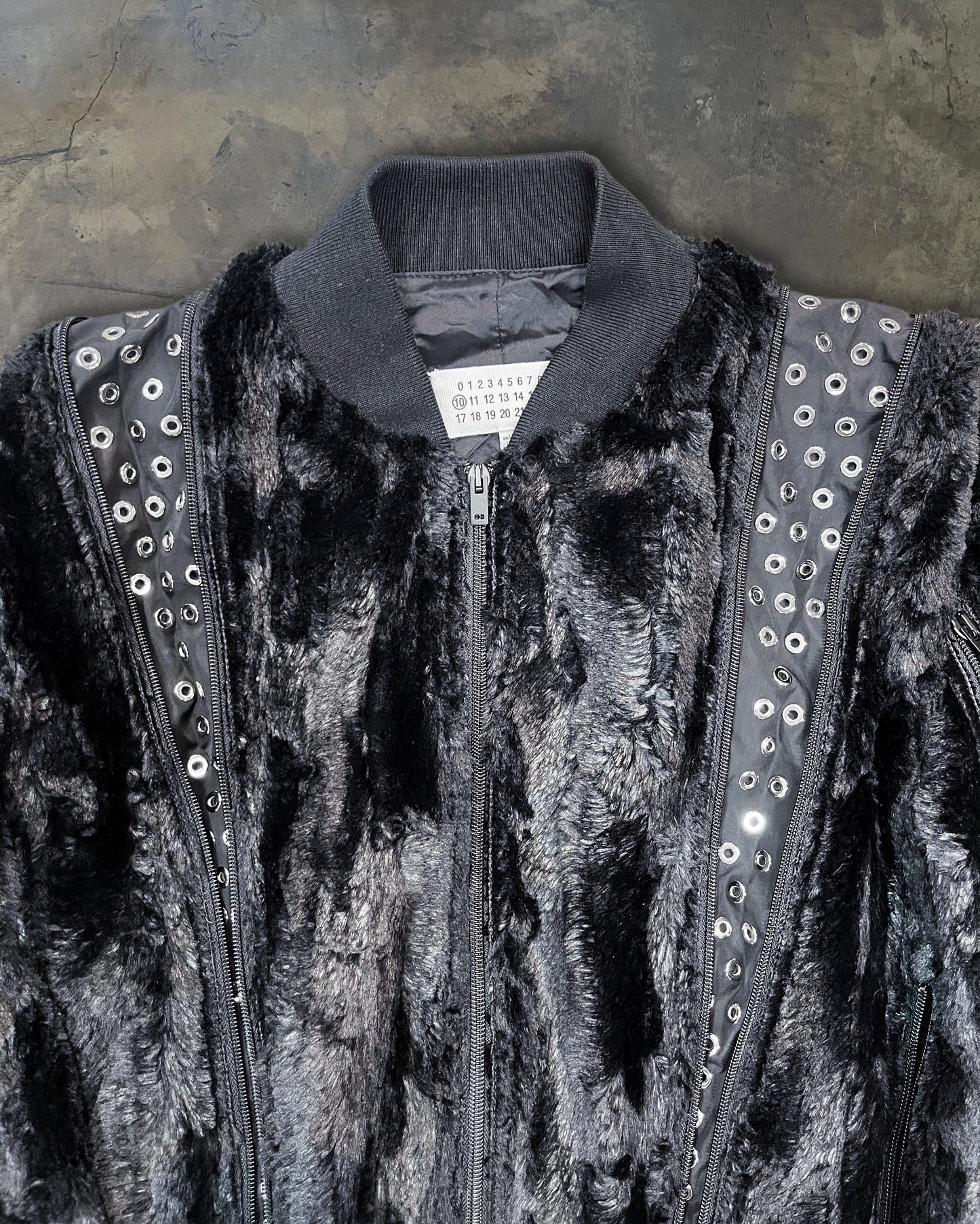 MAISON MARGIELA AW2016 FAUX FUR EYELET JACKET