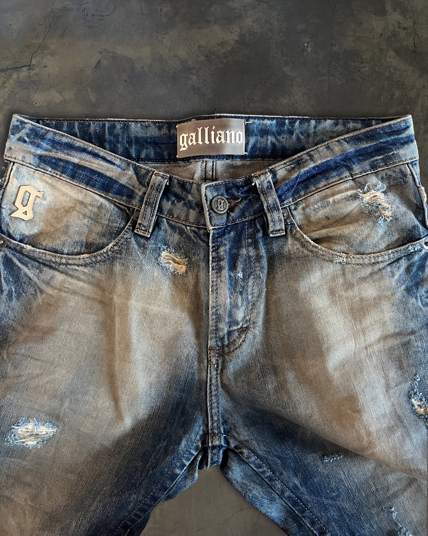 GALLIANO SKINNY WASHED DENIM