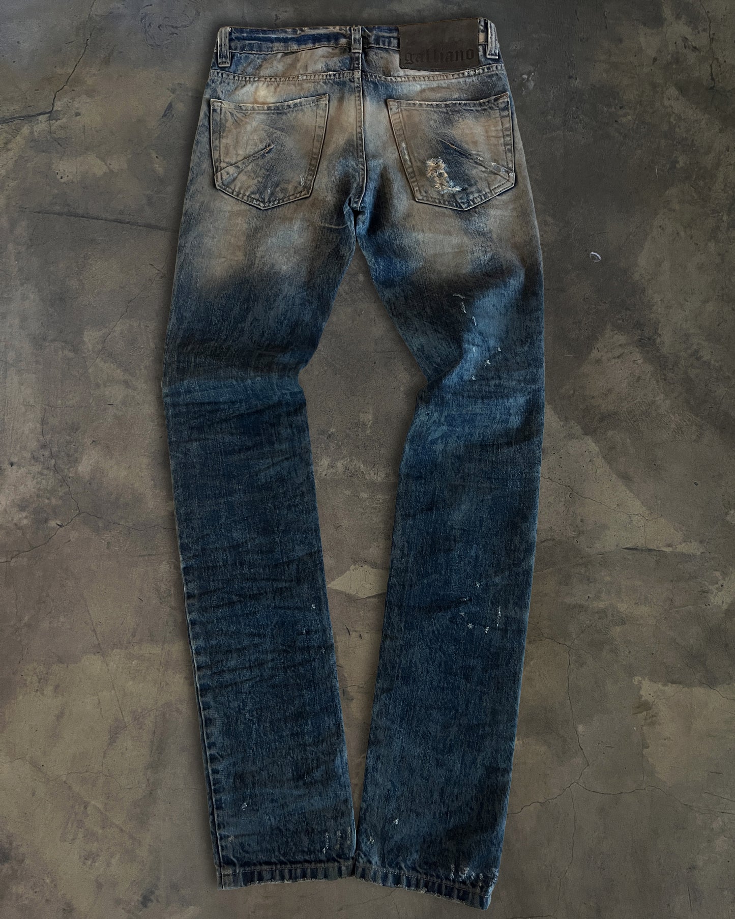 GALLIANO SKINNY WASHED DENIM