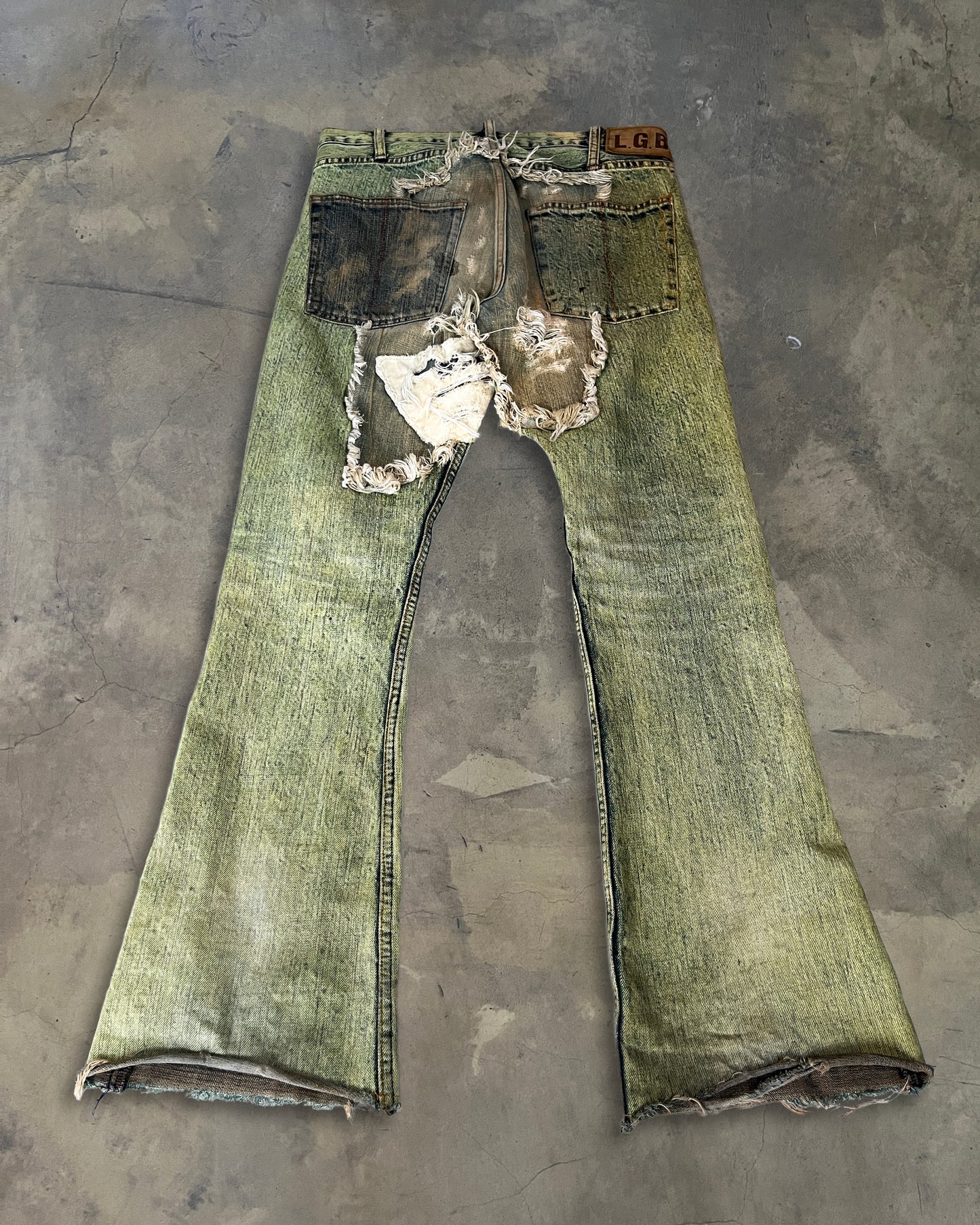 L.G.B ACID WASH WOLF CUT DENIM