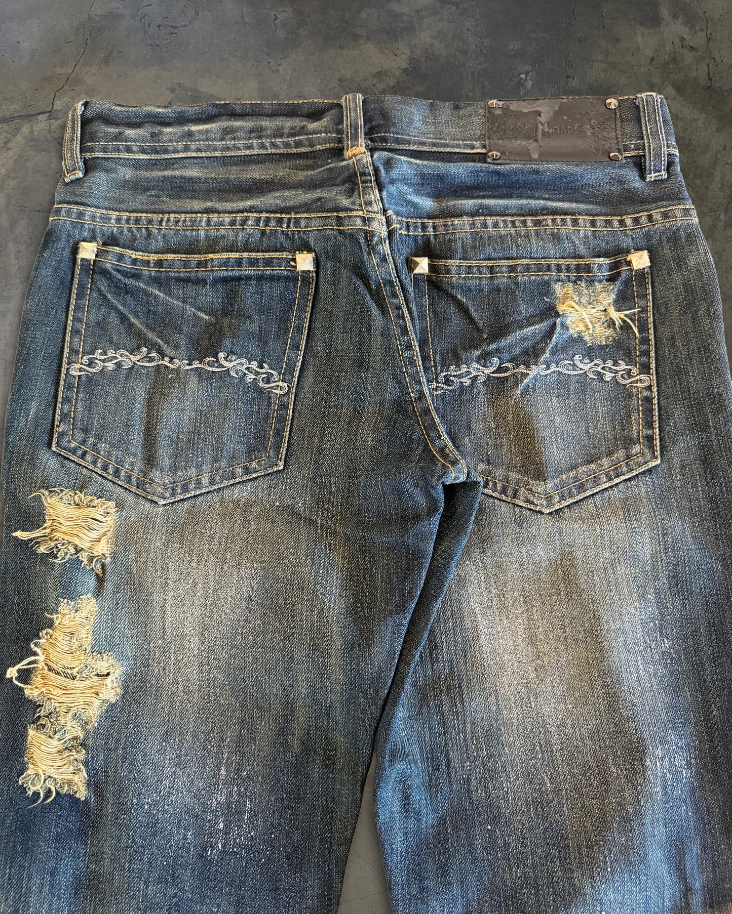 MIDAS BOOTCUT GLITTER DISTRESSED JEANS