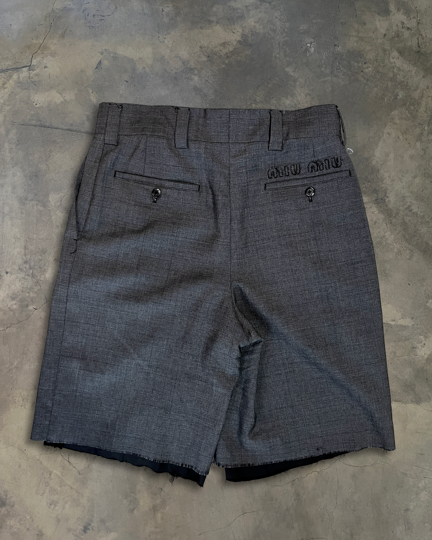 MIU MIU PRINCE OF WALES BERMUDA SHORTS