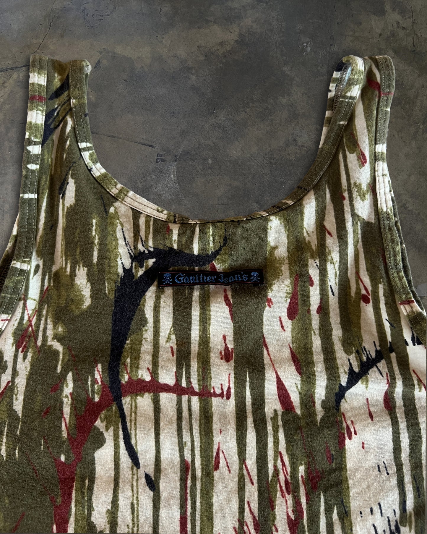 JEAN PAUL GAULTIER AW1998 BLOOD PAINT SPLATTER TANK
