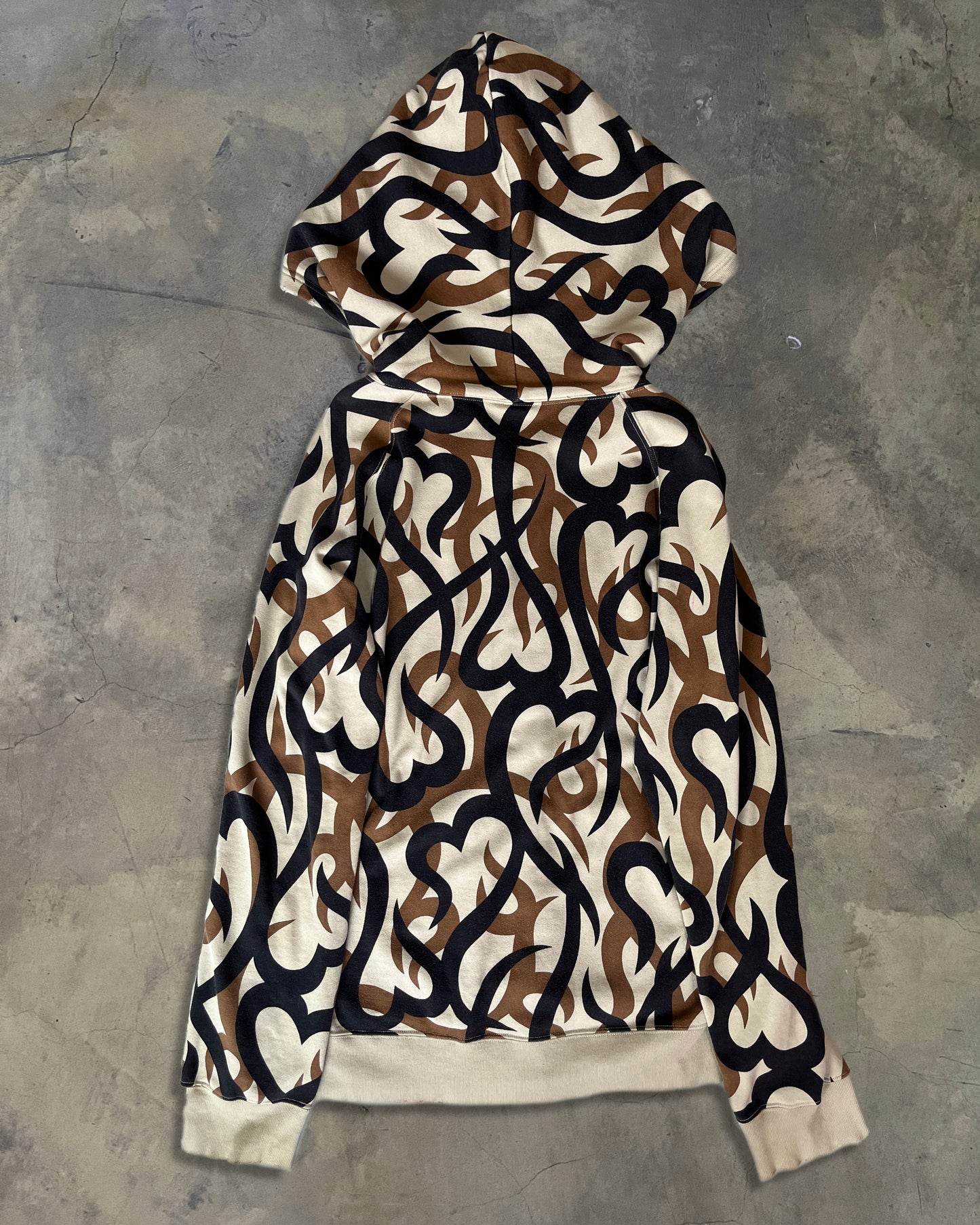 NUMBER (N)INE AW2004 “GIVE PEACE A CHANCE” TRIBAL HEART ZIP UP HOODIE