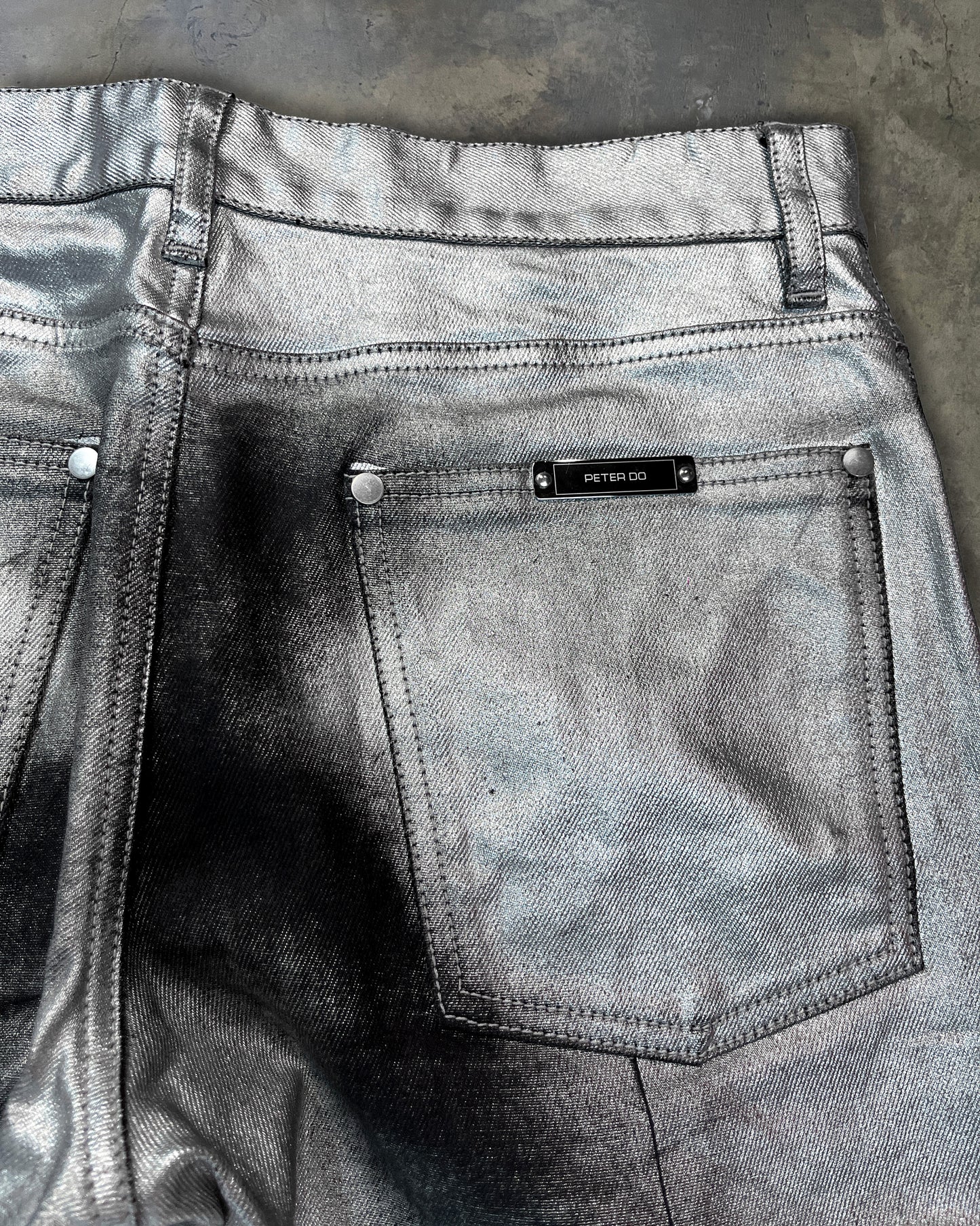 PETER DO PAINTED STRAIGHT EDGE STRAIGHT LEG JEANS