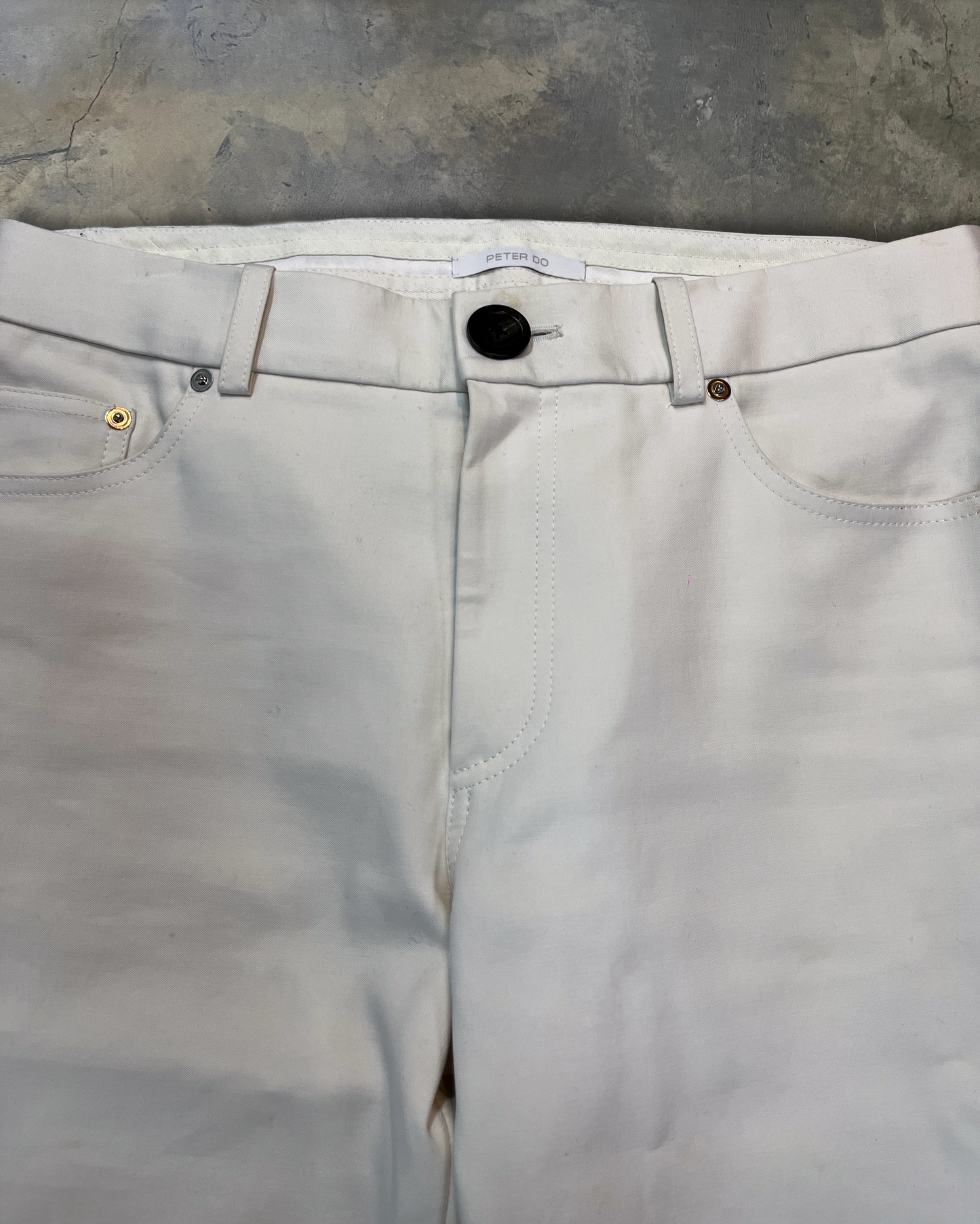 PETER DO PANELED COTTON-TWILL AND FAUX LEATHER STRAIGHT-LEG TROUSERS