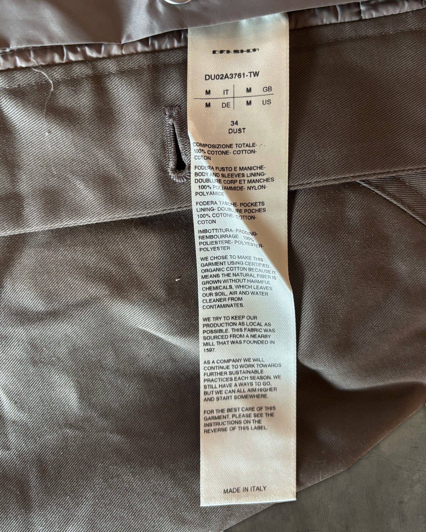 RICK OWENS DRKSHDW AW2022 JUMBO WORKER JACKET