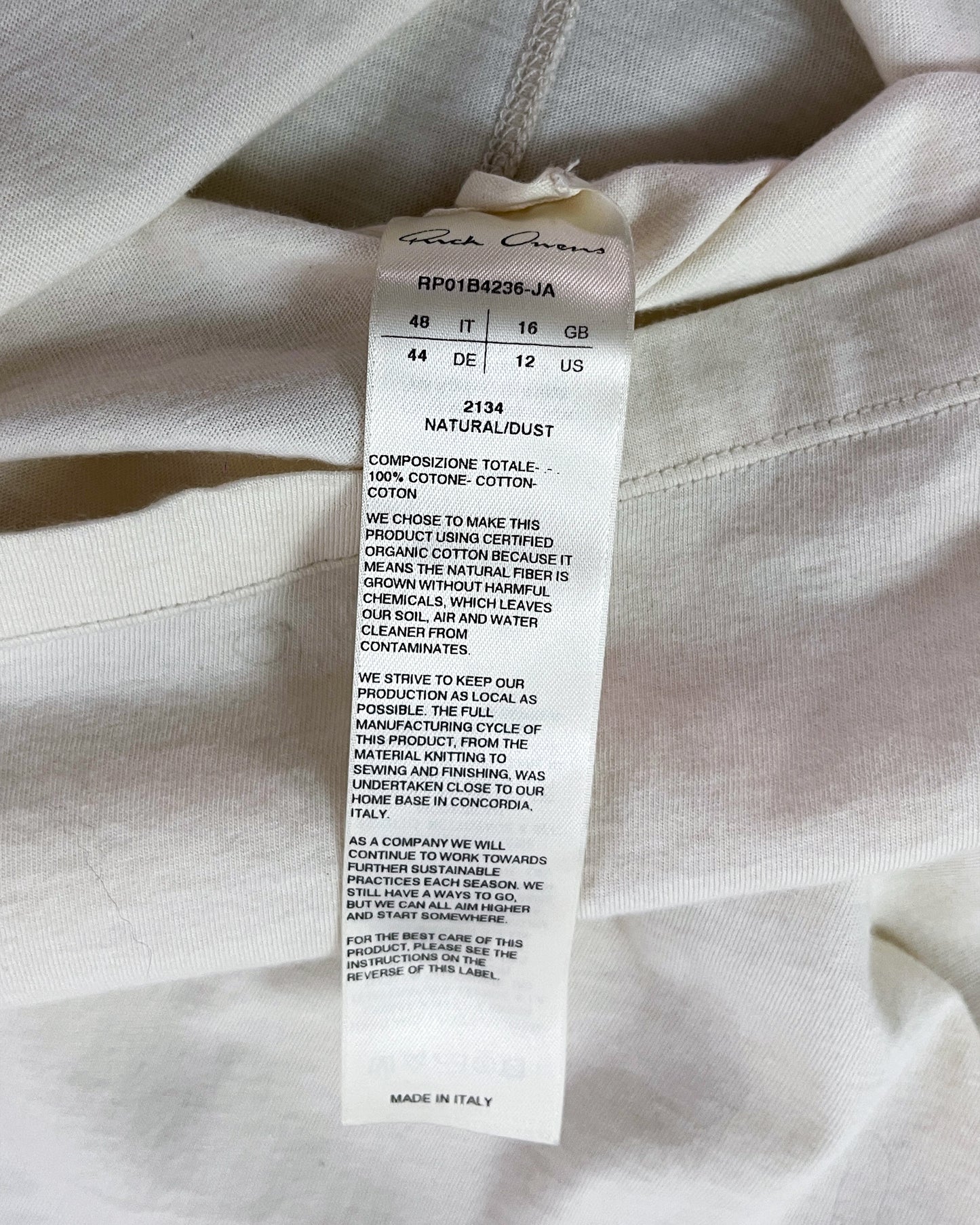 RICK OWENS SS2022 "FOGACHINE" RINGER T SHIRT