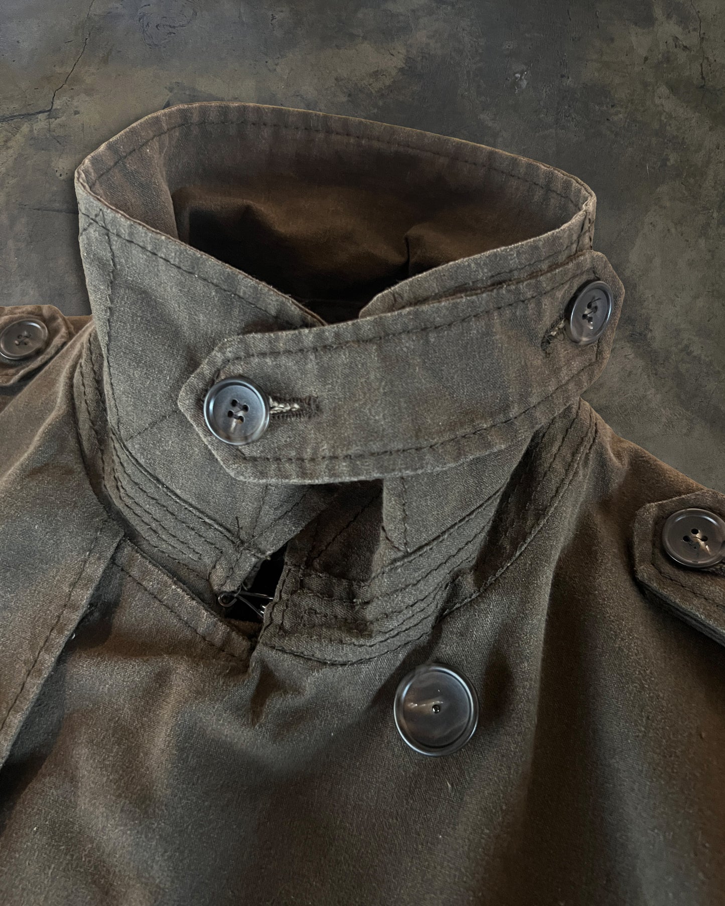 VERONIQUE BRANQUINHO CHARCOAL DOUBLE BREASTED TRENCH COAT