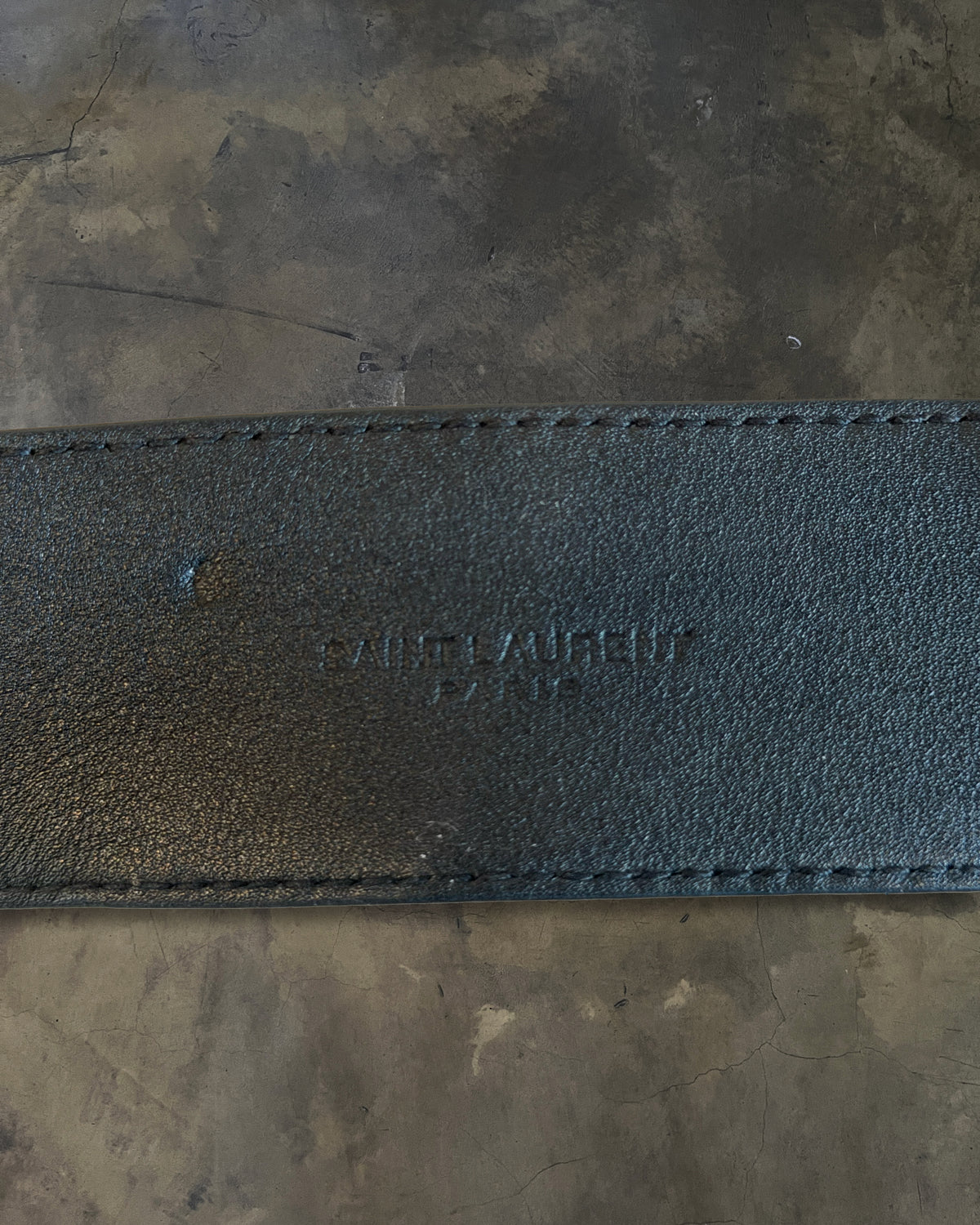 SAINT LAURENT SILVER YSL WESTERN SUEDE BELT