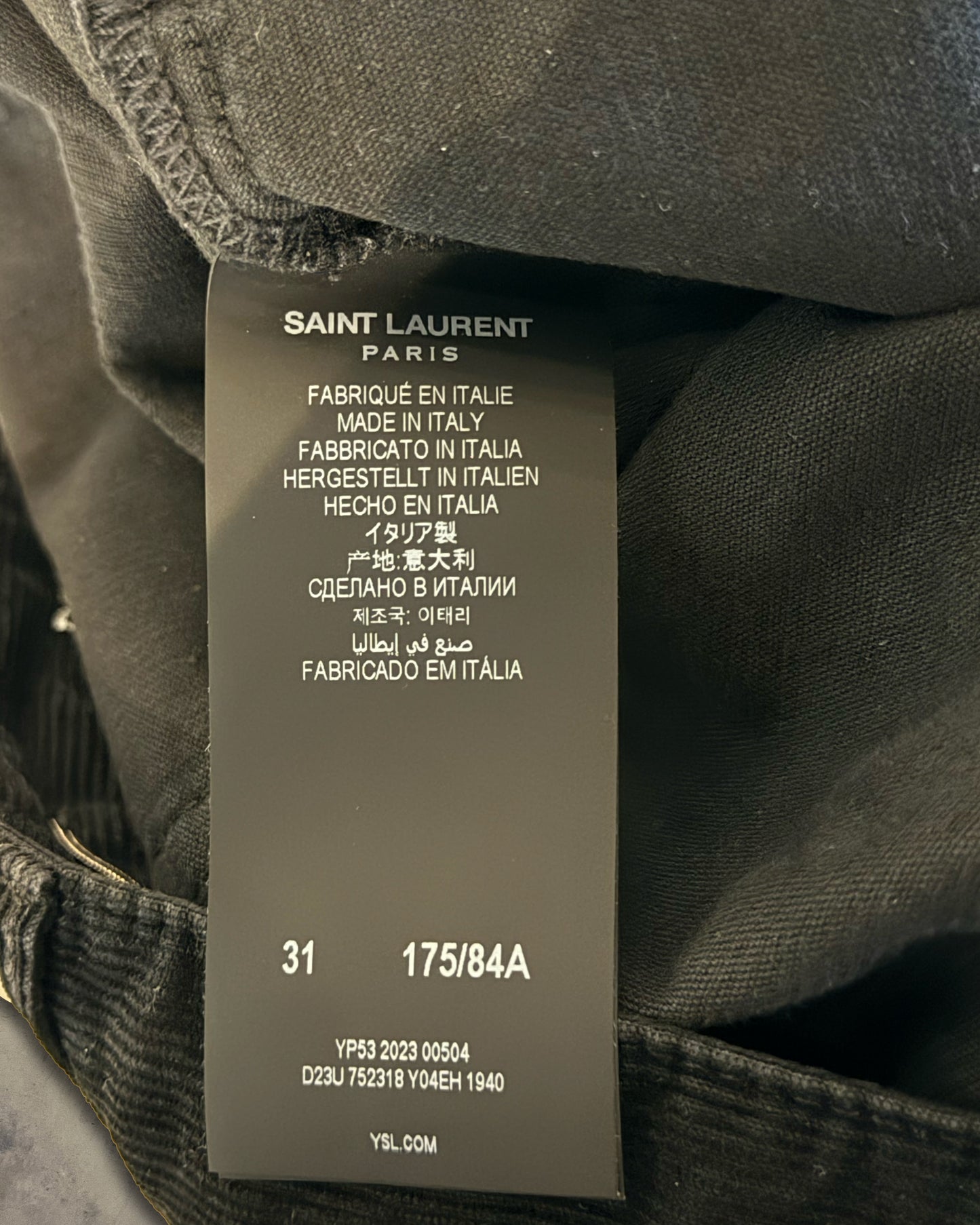 SAINT LAURENT FW2023 CORDUROY PANTS