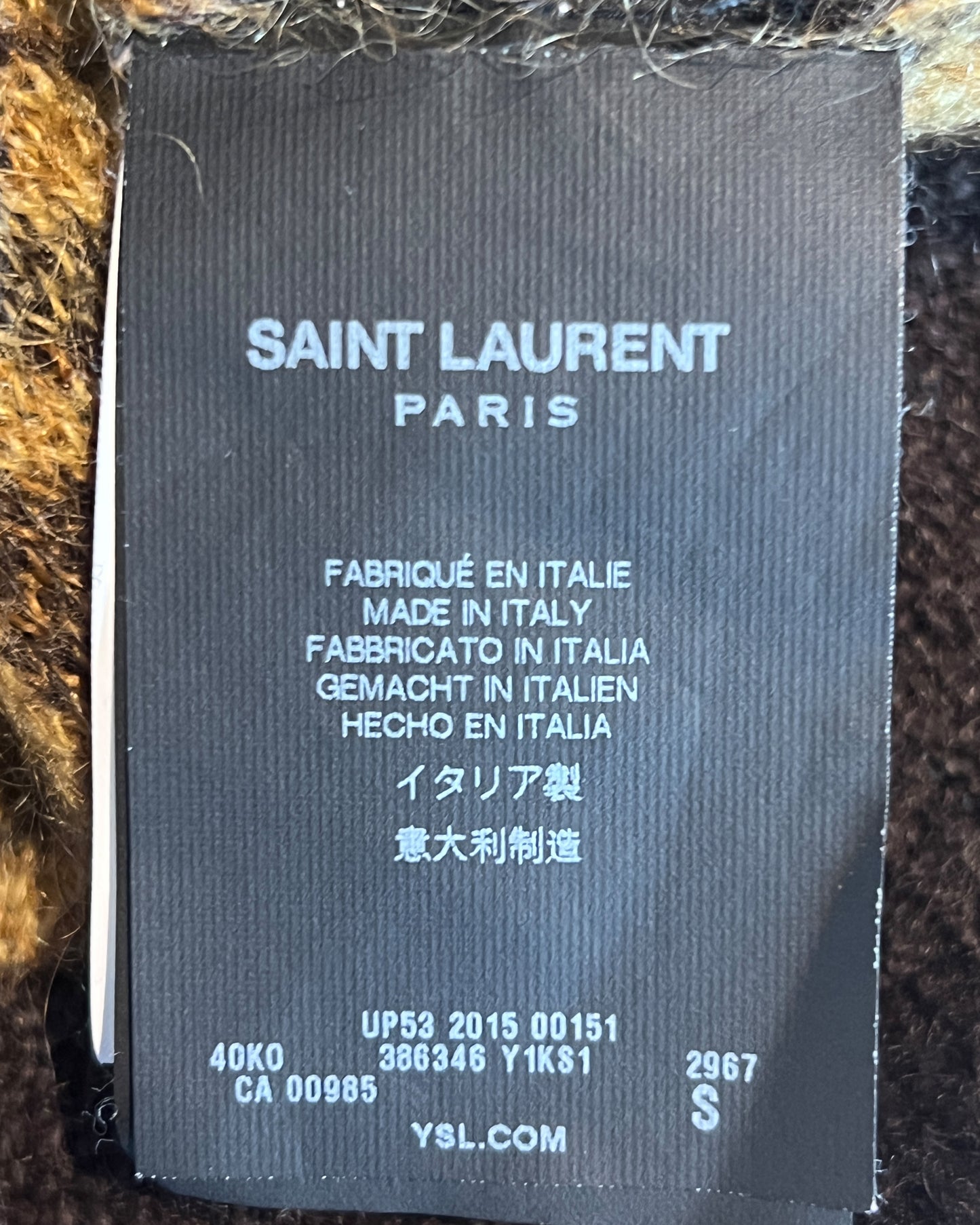 SAINT LAURENT AW2015 RUNWAY LEOPARD MOHAIR BLEND SWEATER