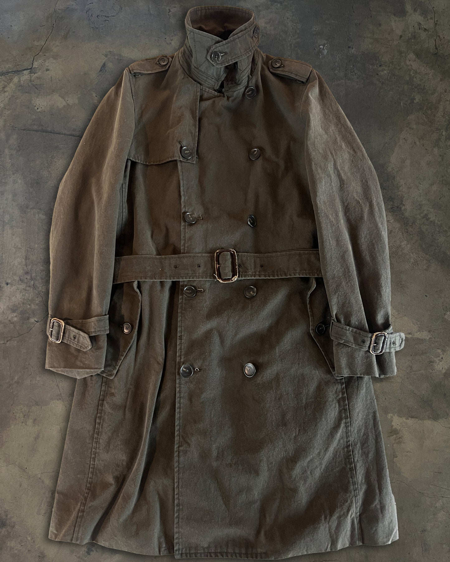 VERONIQUE BRANQUINHO CHARCOAL DOUBLE BREASTED TRENCH COAT