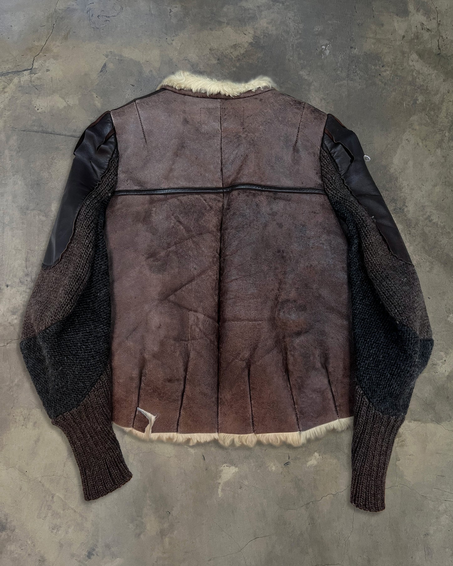 UNDERCOVER AW2005 "ARTS AND CRAFTS" SHEARLING MOUTON BOMBER